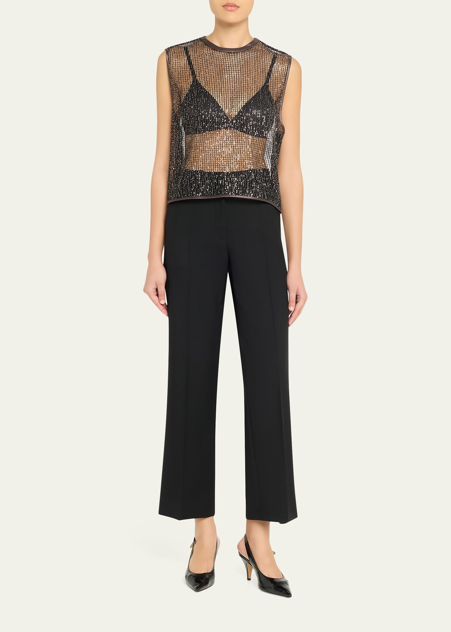 TWP Short Muscle Tank in Mini Sequin Netting - Bergdorf Goodman
