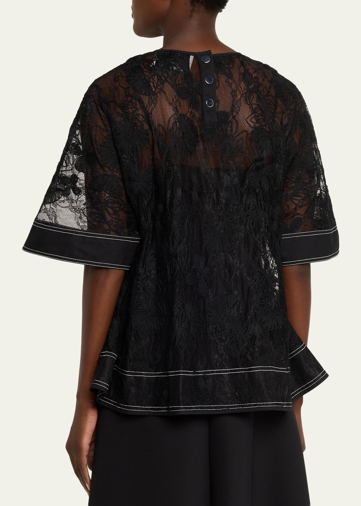 3.1 Phillip Lim Floral Lace Dimensional Blouse - Bergdorf Goodman