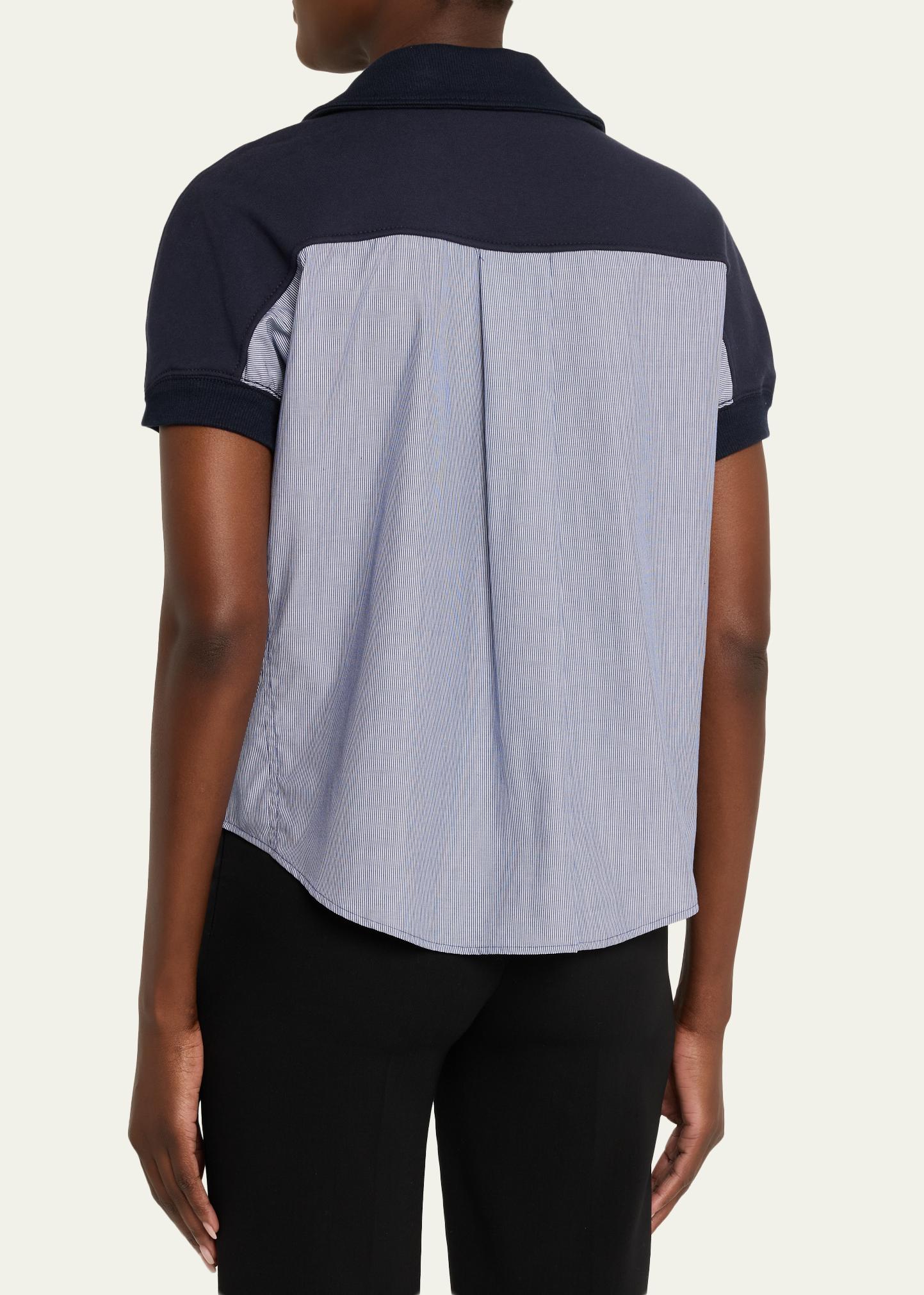 3.1 Phillip Lim Mixed Media Polo Top - Bergdorf Goodman