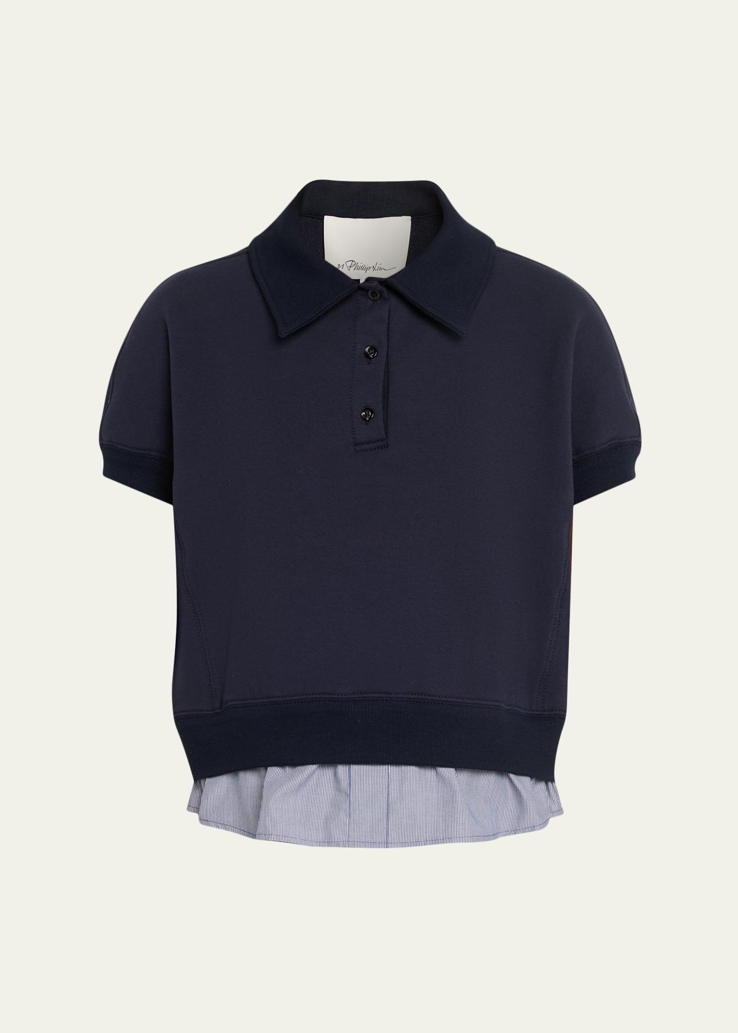 3.1 Phillip Lim Mixed Media Polo Top - Bergdorf Goodman