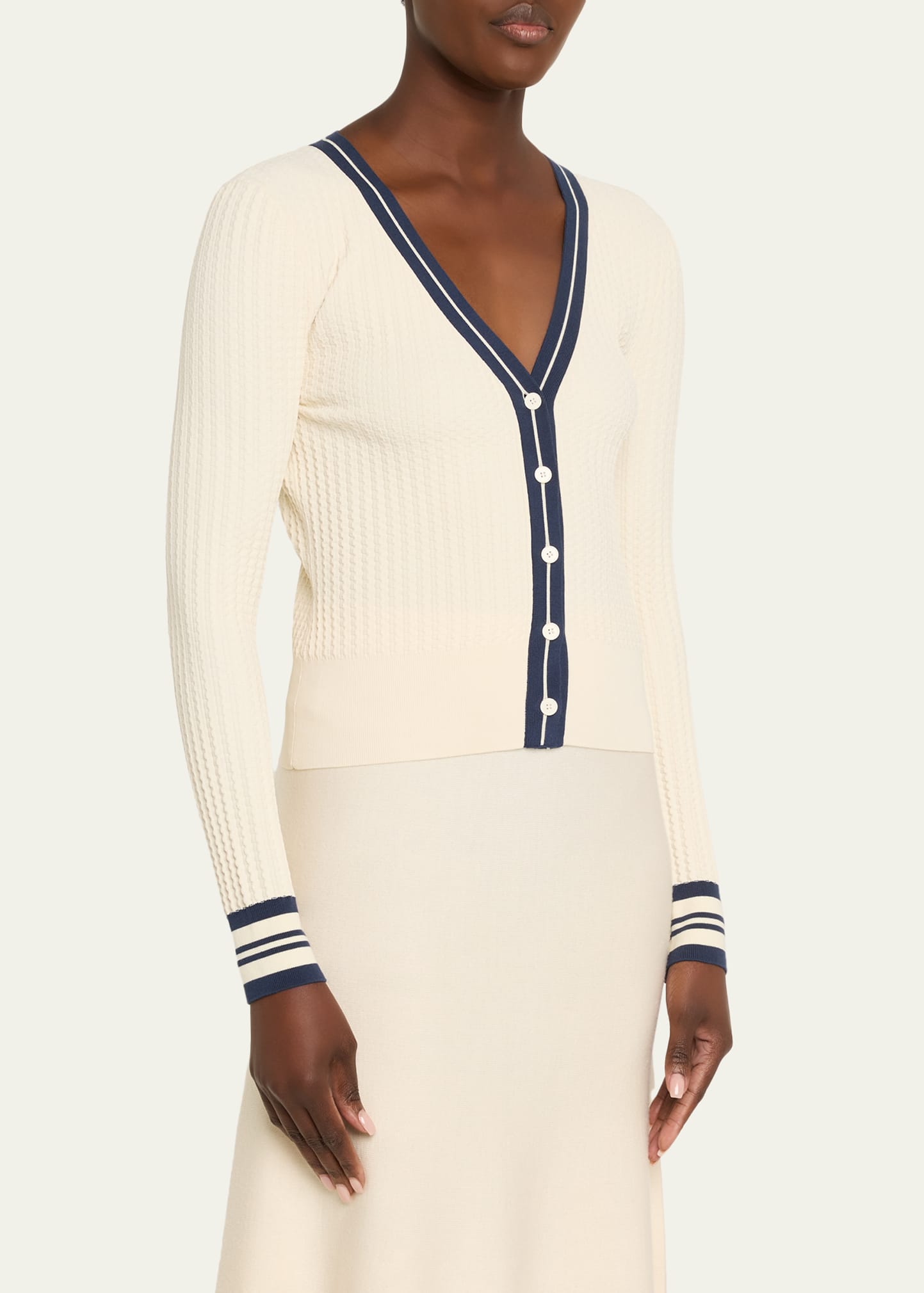 3.1 Phillip Lim Textured Rib V-Neck Cardigan - Bergdorf Goodman