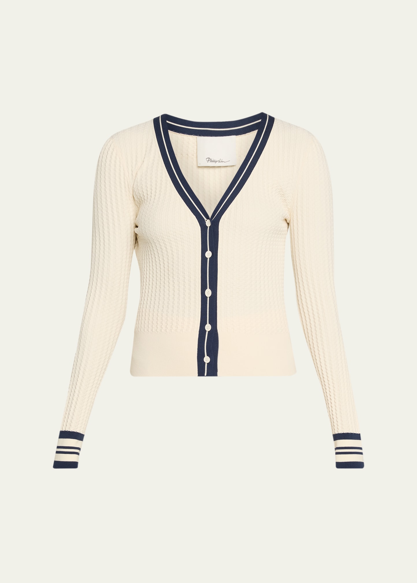 3.1 Phillip Lim Textured Rib V-Neck Cardigan - Bergdorf Goodman