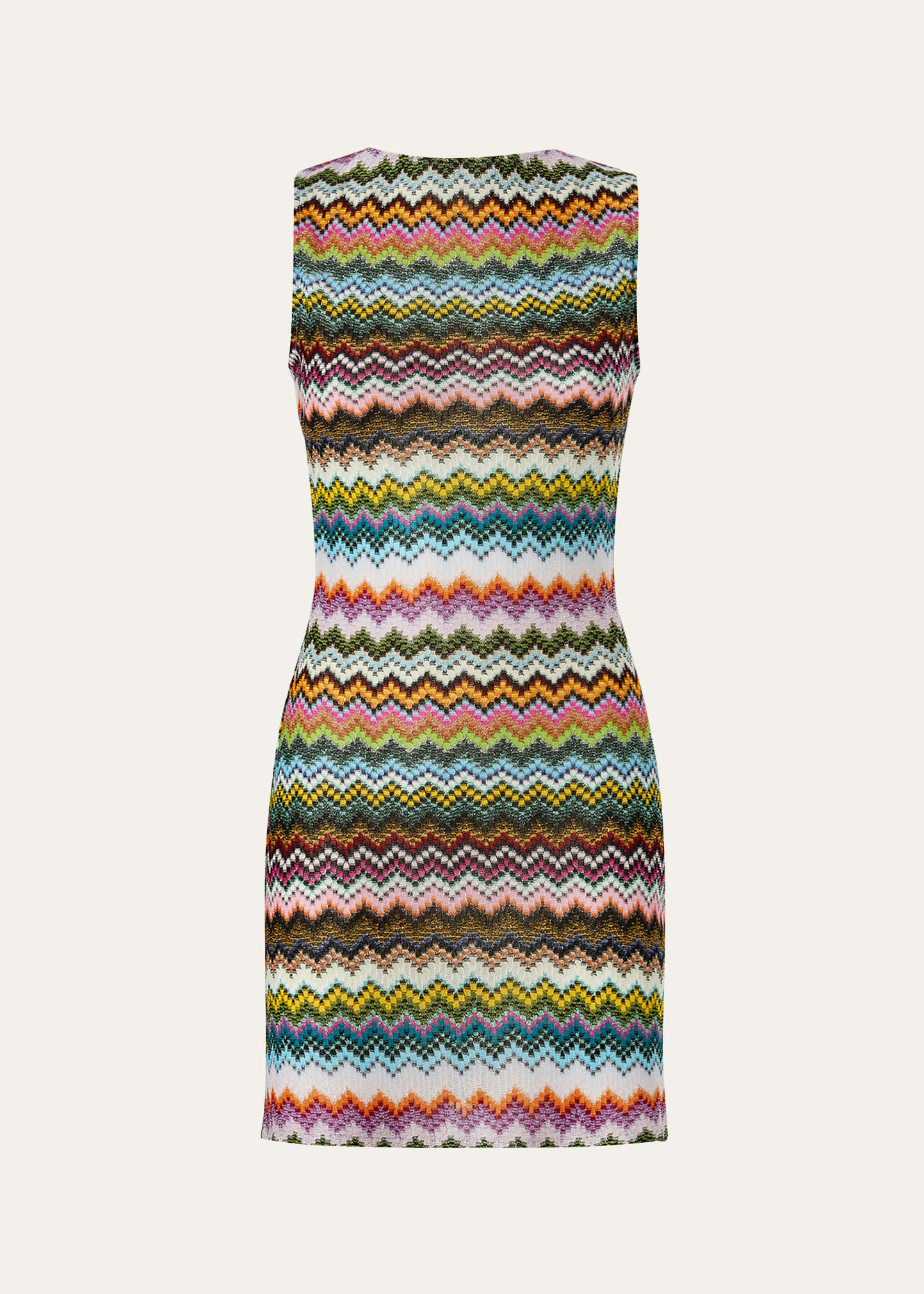Missoni - Short cover-up in lam viscose with pixel-effect zigzag motif, Women, Black & Multicoloured, Size: 44
