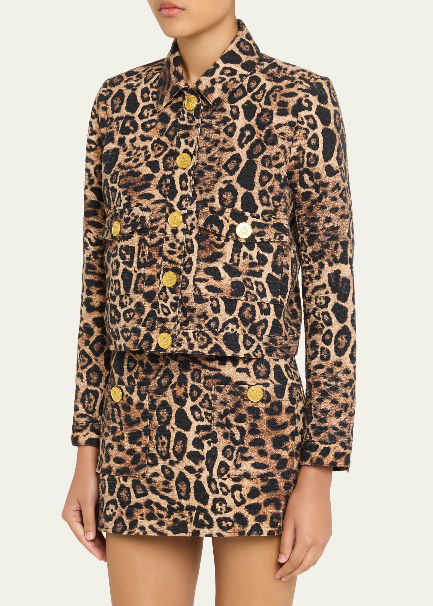 L'Agence Nyx Leopard Tweed Cropped Jacket - Bergdorf Goodman