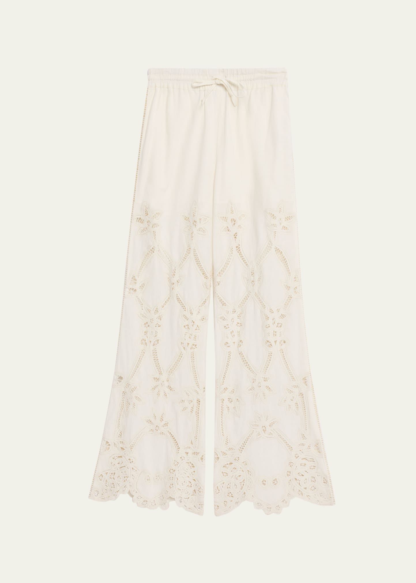 Veronica Beard Daisy Wide-Leg Eyelet Pants - Bergdorf Goodman