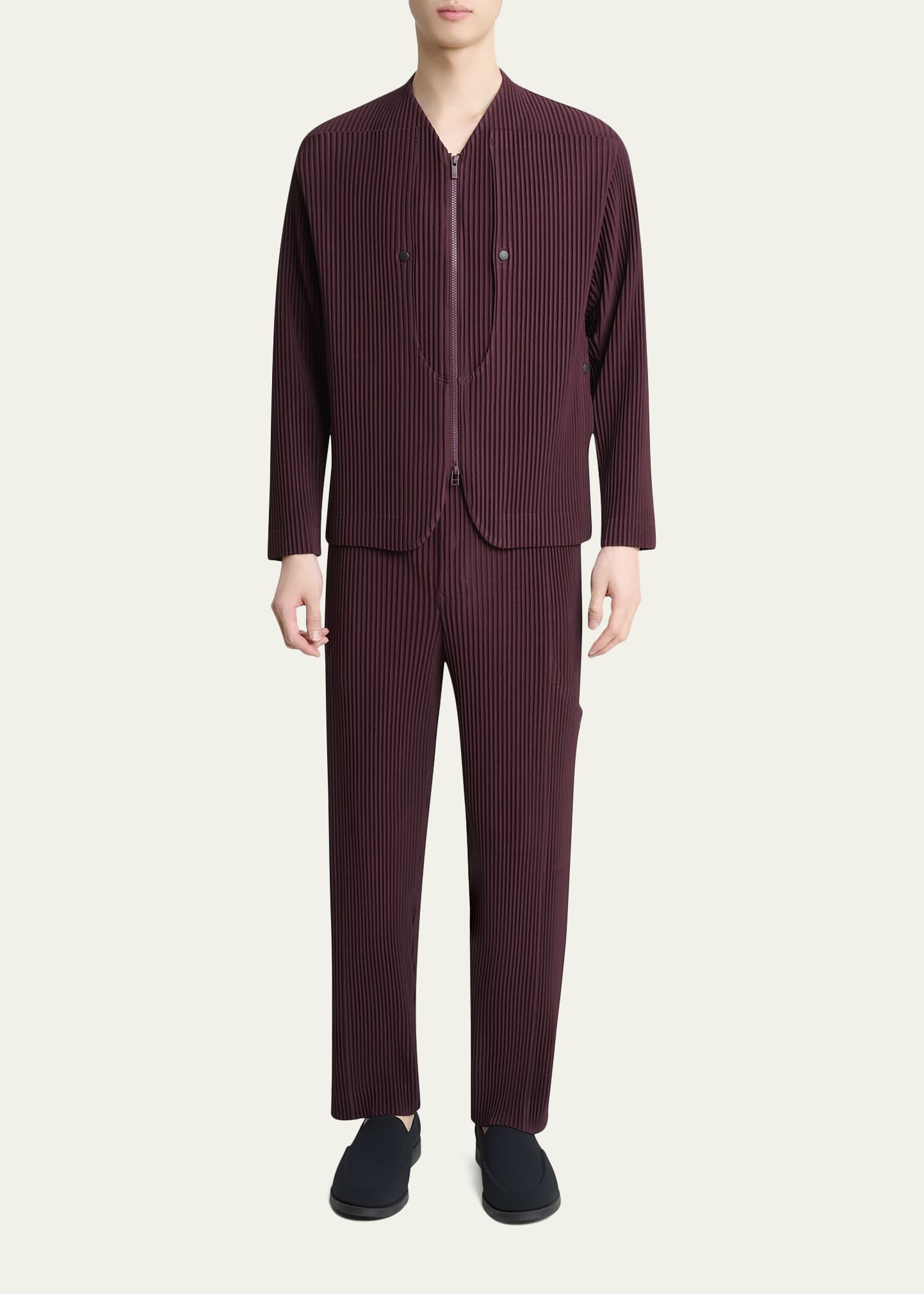 HOMME PLISSÉ ISSEY MIYAKE QUARRY Homme Plisse Issey Miyake Men's Quarry Pleated Full-Zip Jacket