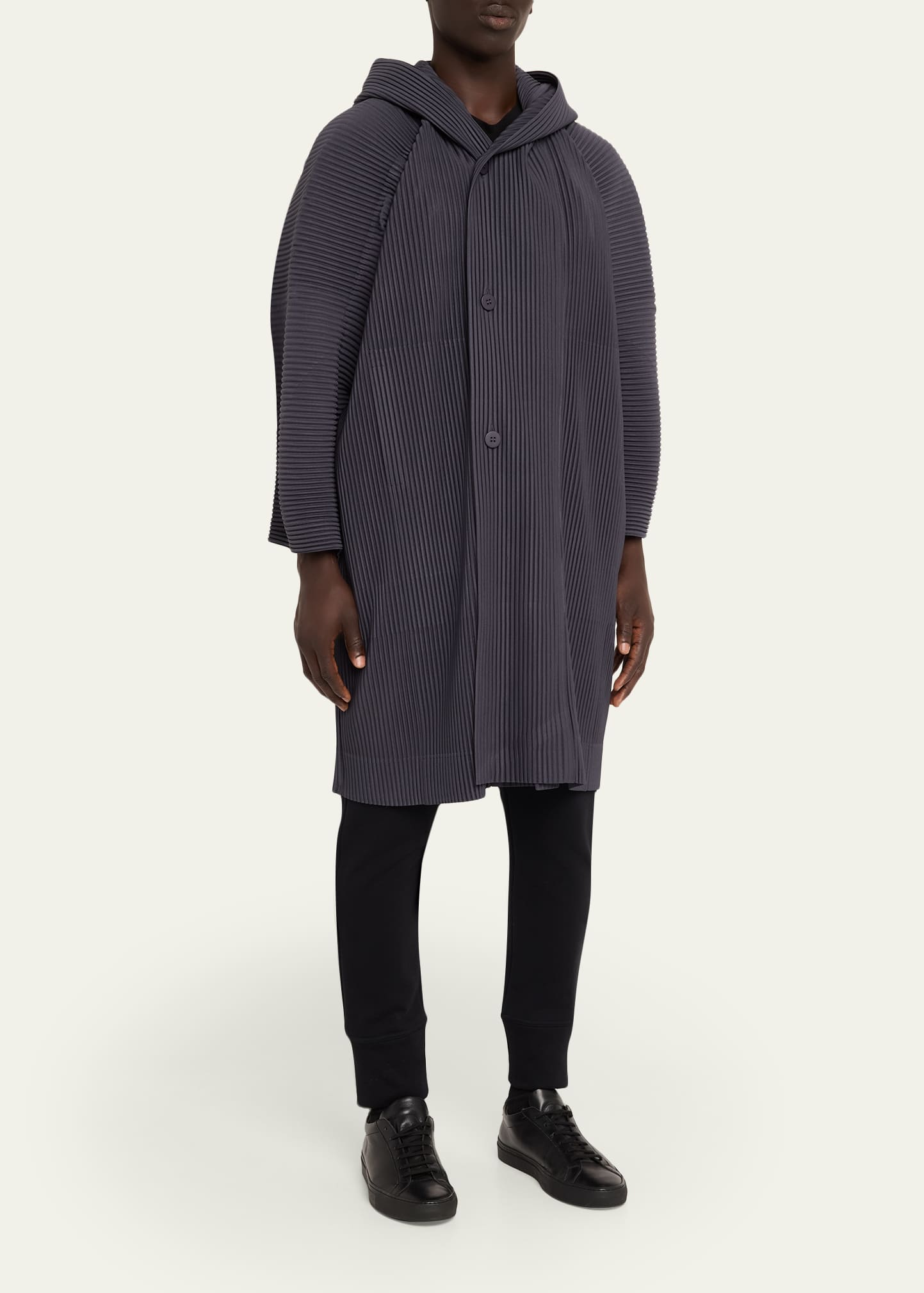 Homme Plisse Issey Miyake Hooded Plisse Coat - Bergdorf Goodman