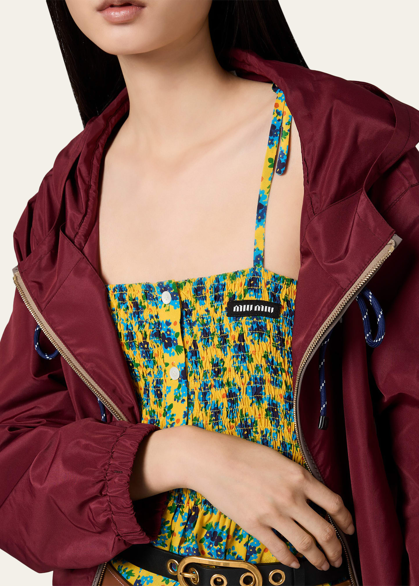 Miu Miu Technical Nylon Parka Jacket - Bergdorf Goodman