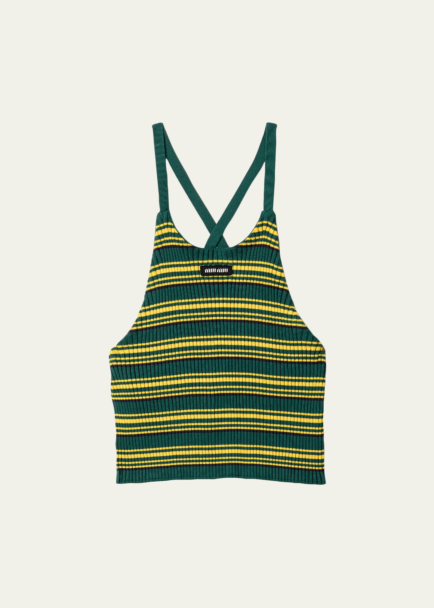 Miu Miu Striped Knit Strappy Backless Tank Top - Bergdorf Goodman