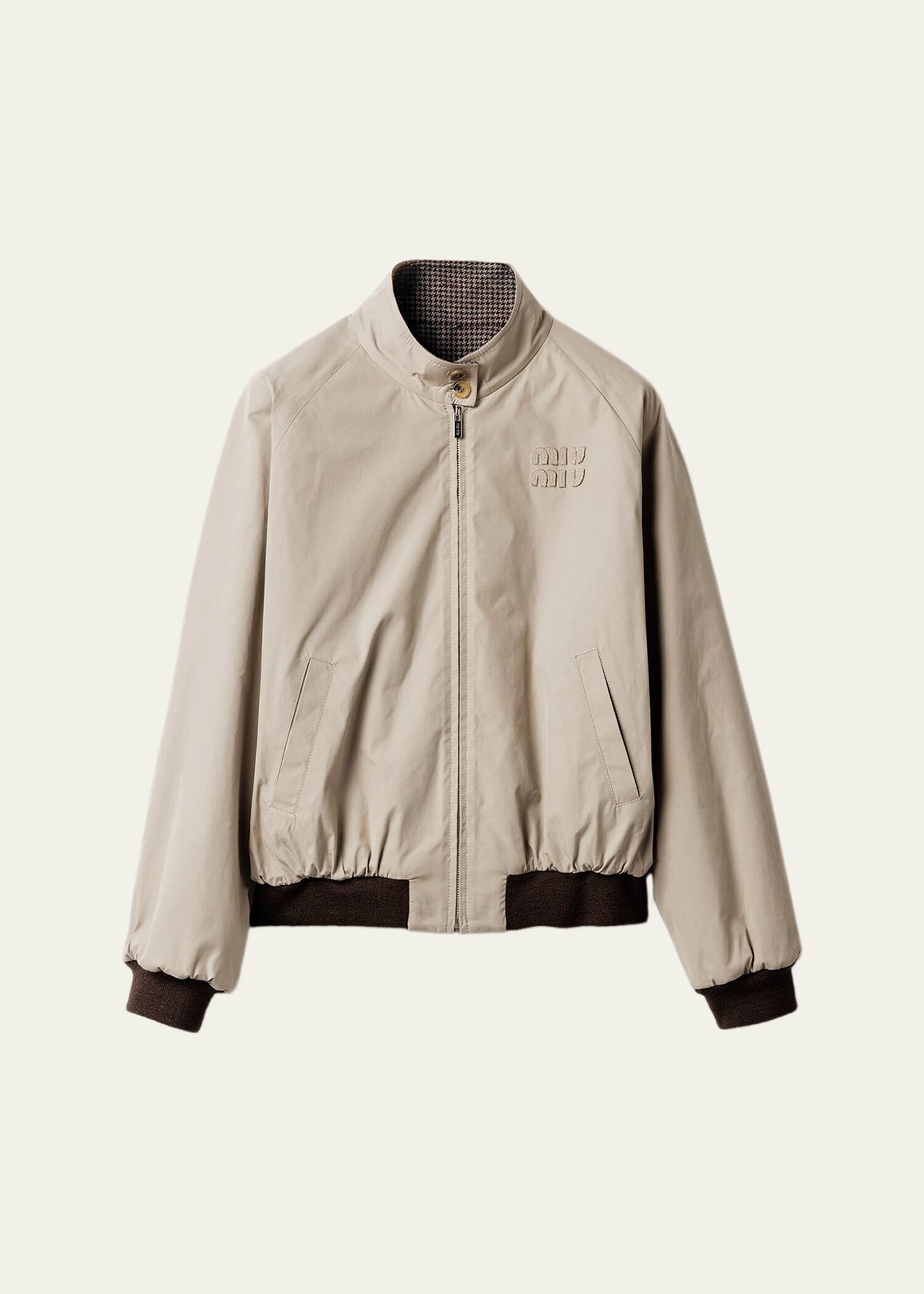 秋冬物★クリーニング済 希少miumiu メンズ千鳥格子2Bジャケット★48 Miu Miu Reversible Houndstooth Zip Jacket - Bergdorf Goodman