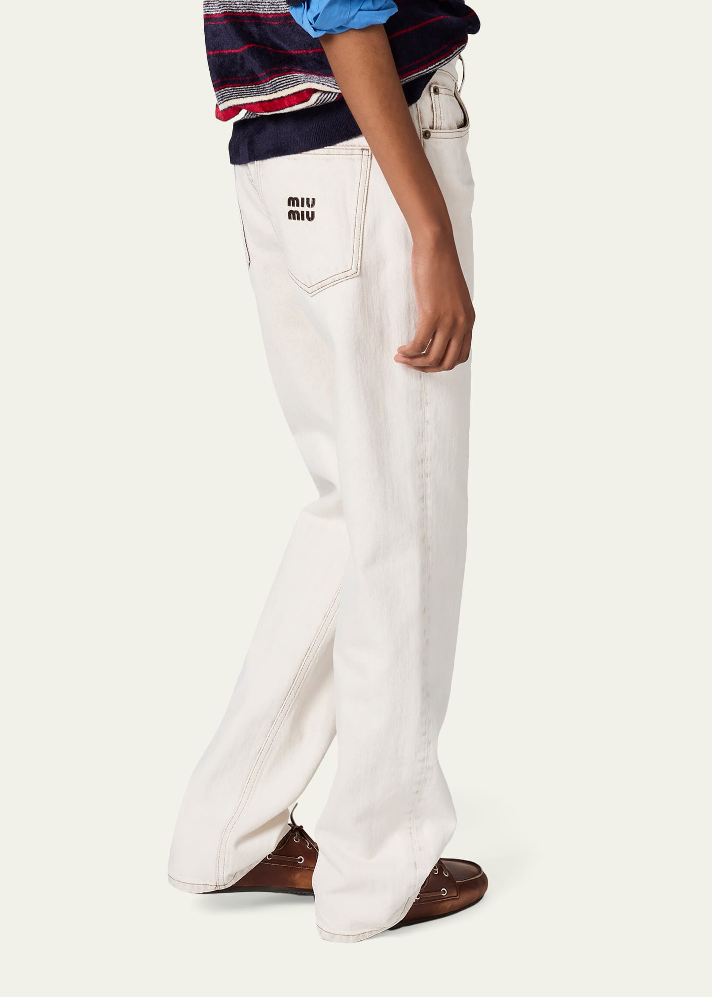 Miu Miu Mid-Rise Straight-Leg Denim Pants - Bergdorf Goodman