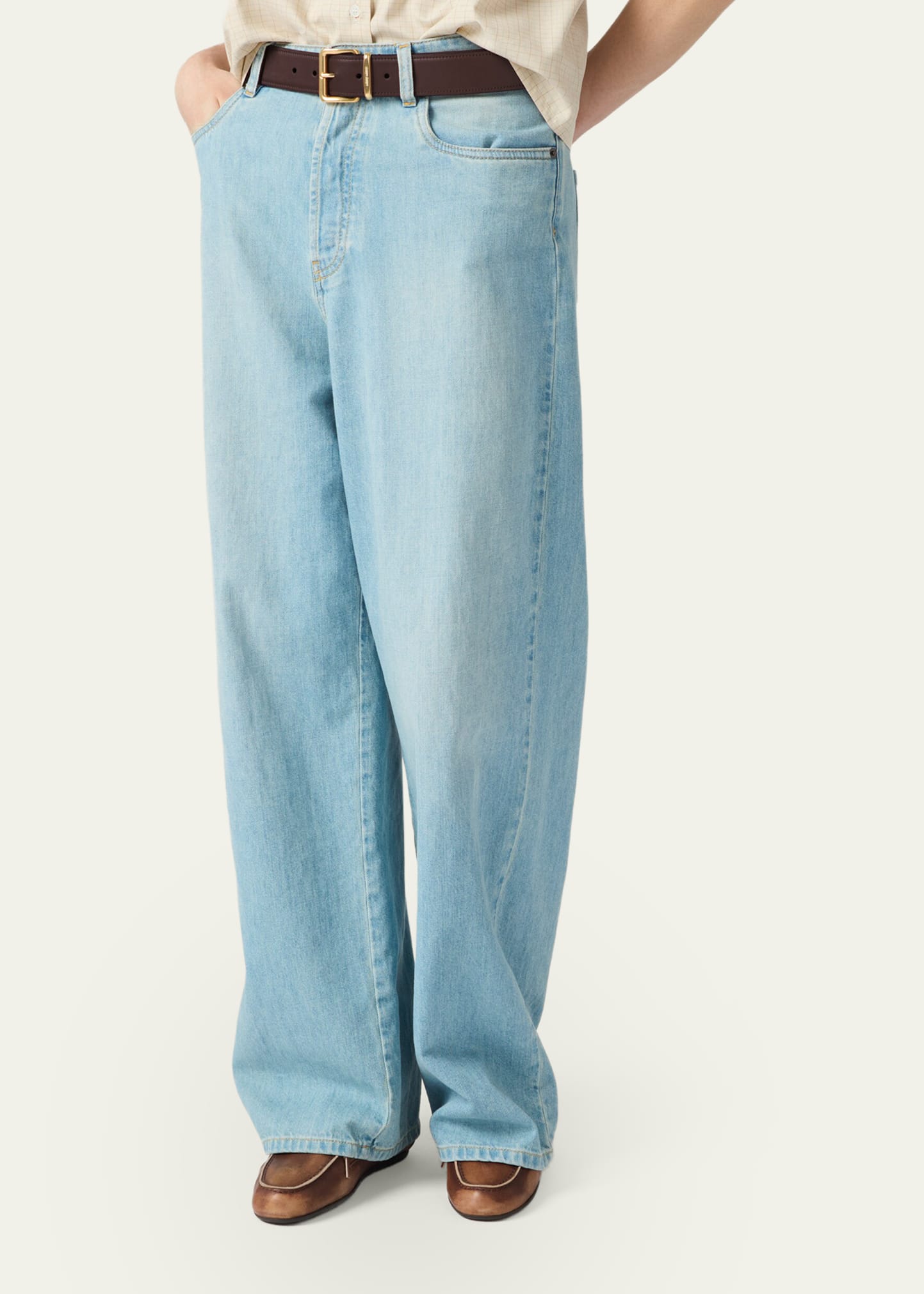 Miu Miu Stonewashed Wide-Leg Jeans - Bergdorf Goodman