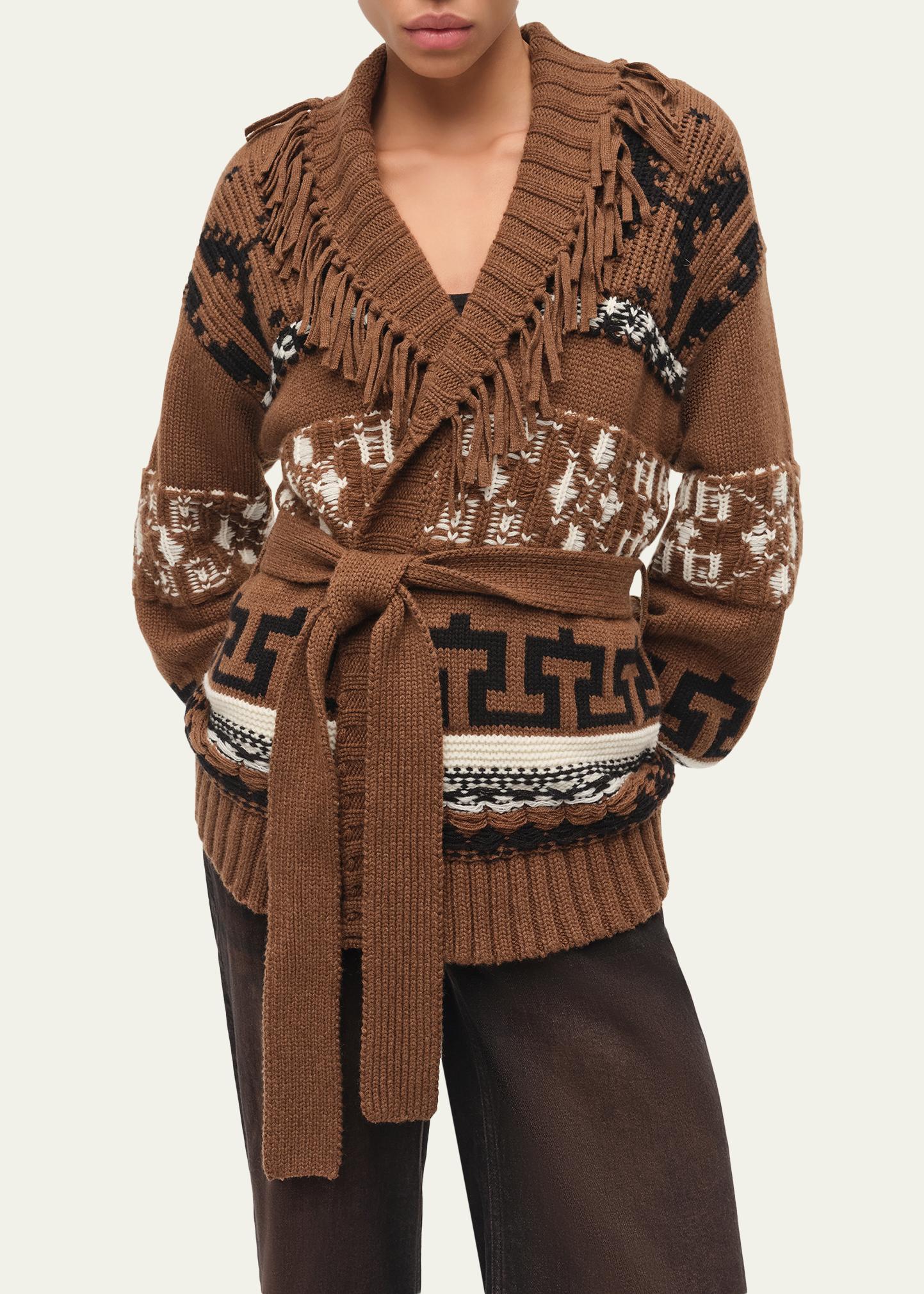 SIMKHAI Elwood Fringe Wrap Cardigan - Bergdorf Goodman