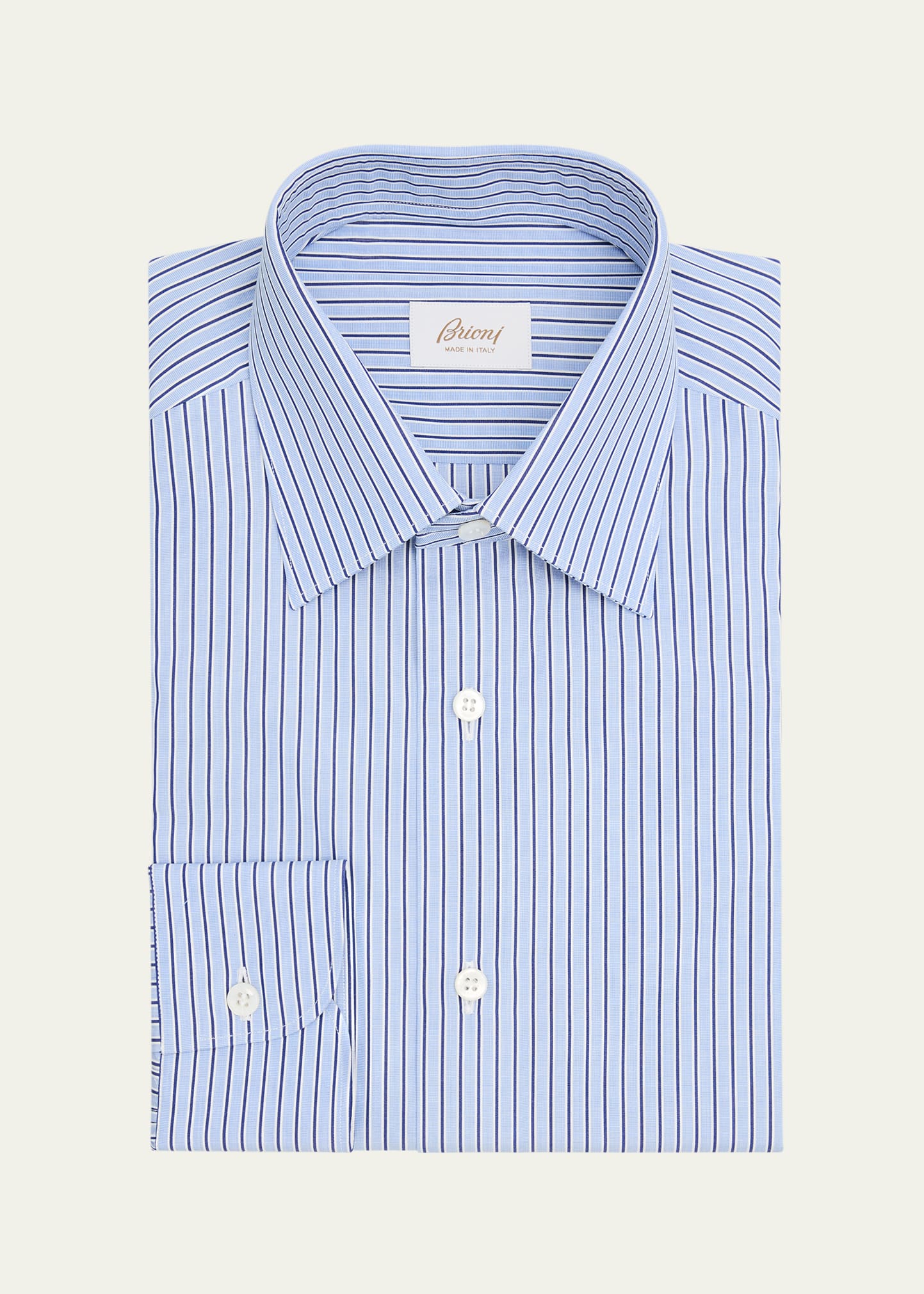Brioni Men's Cotton Pinstripe Point Collar Dress Shirt - Bergdorf