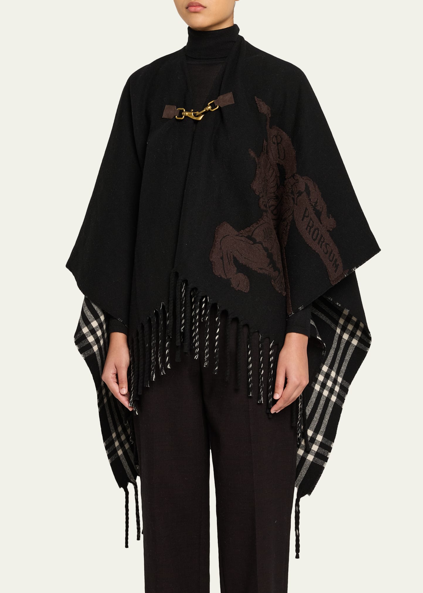 Burberry Fil Coupe EKD Wool Cape - Bergdorf Goodman