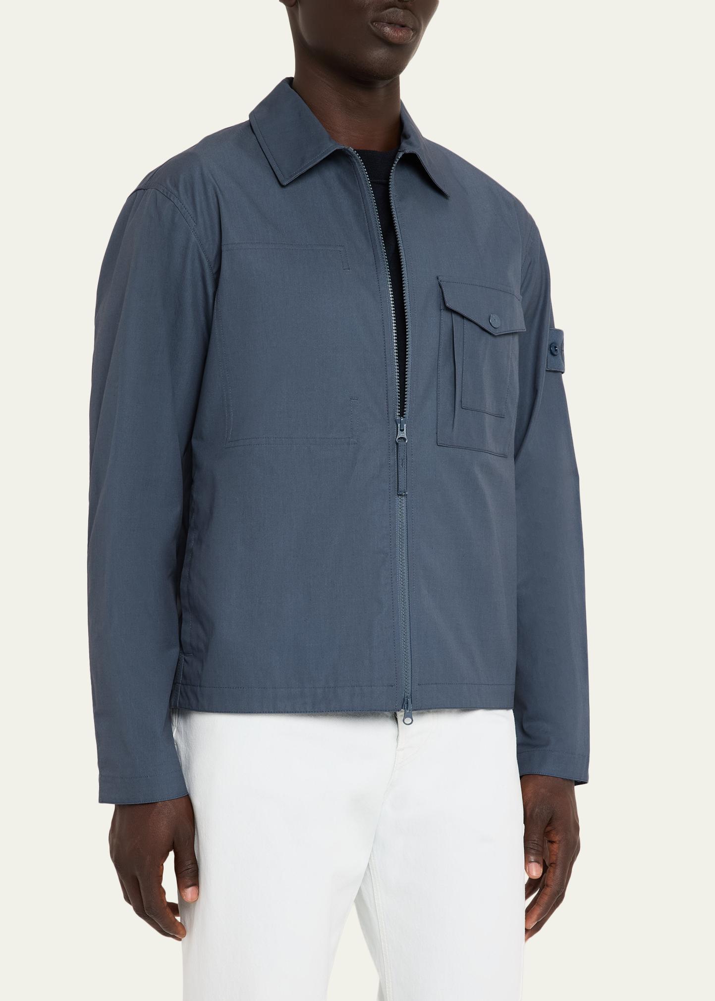 Stone Island Men's Ghost Cotton Zip-Front Shirt Jacket - Bergdorf