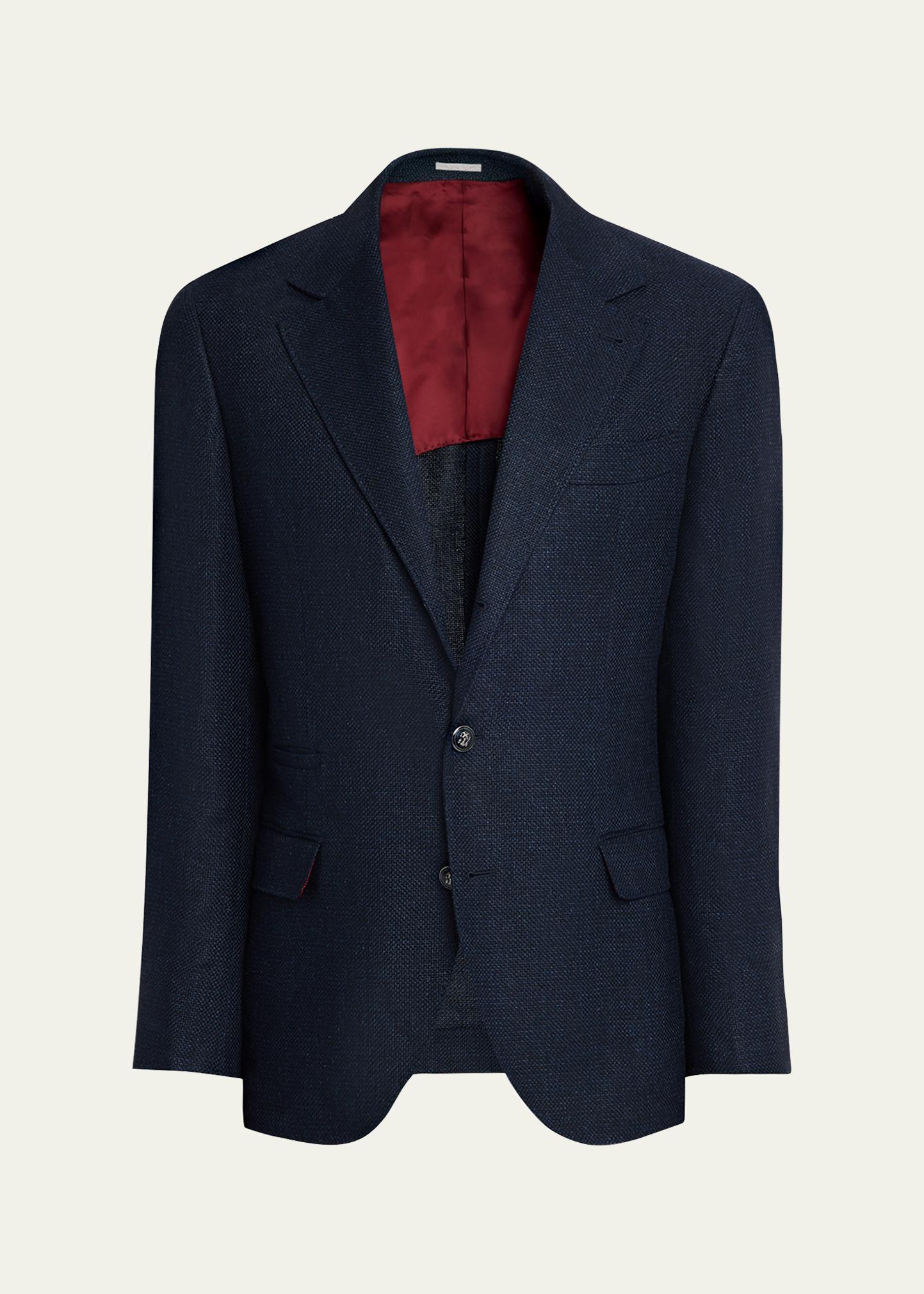 Brunello Cucinelli Men's Linen and Wool Single-Breasted Jacket