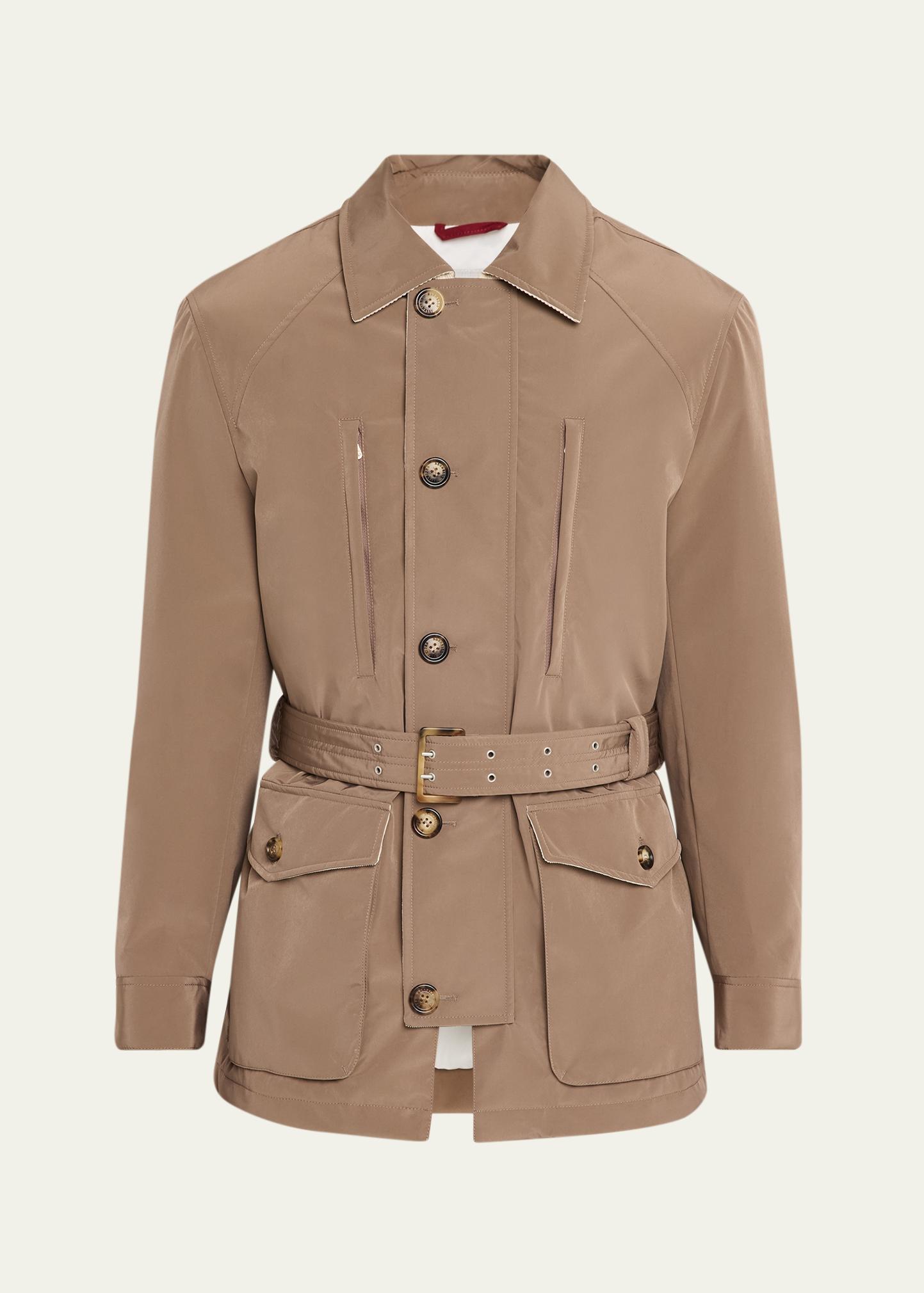 Brunello Cucinelli Men's Water-Resistant Padded Safari Jacket with