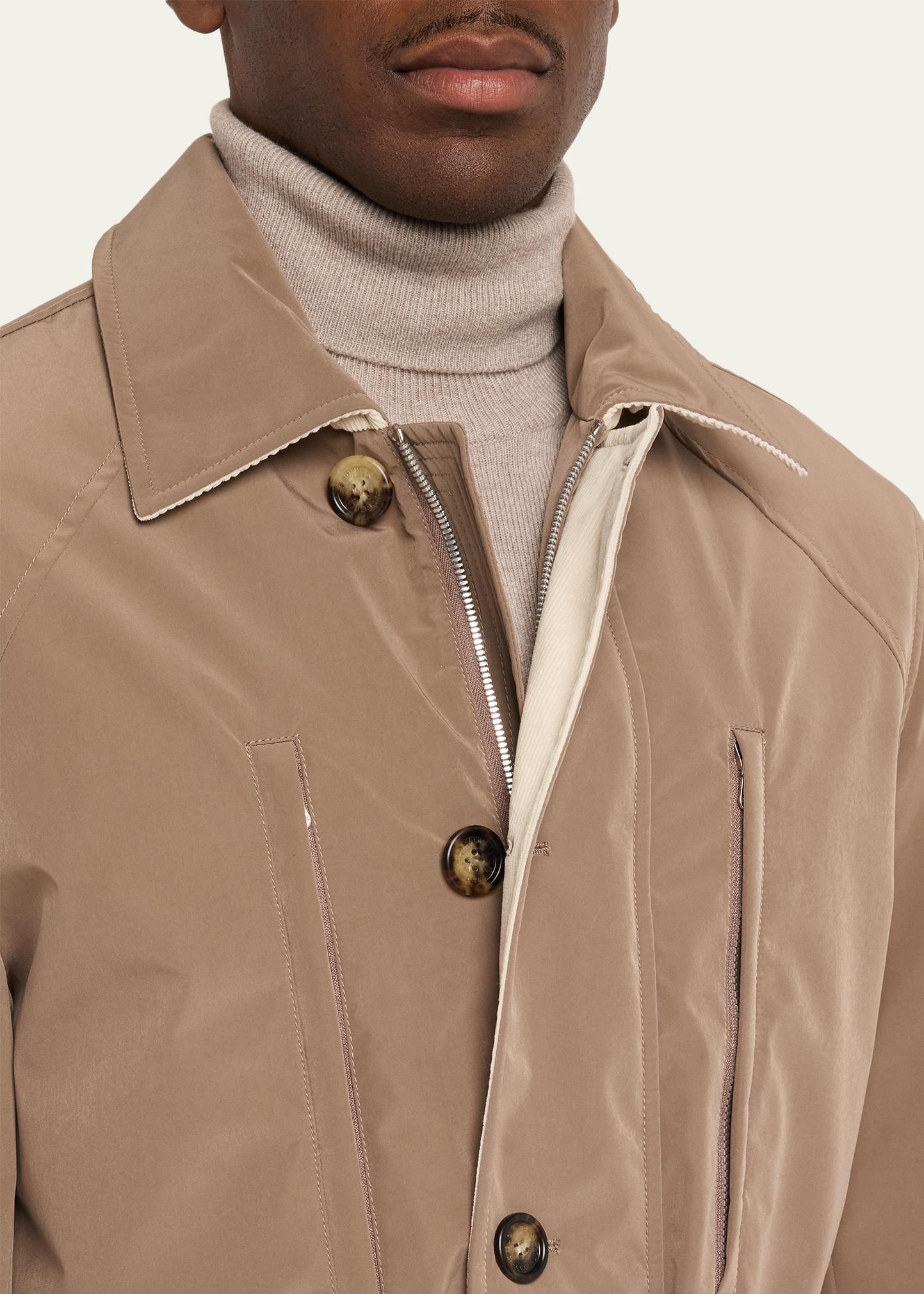 Brunello Cucinelli Men's Water-Resistant Padded Safari Jacket with