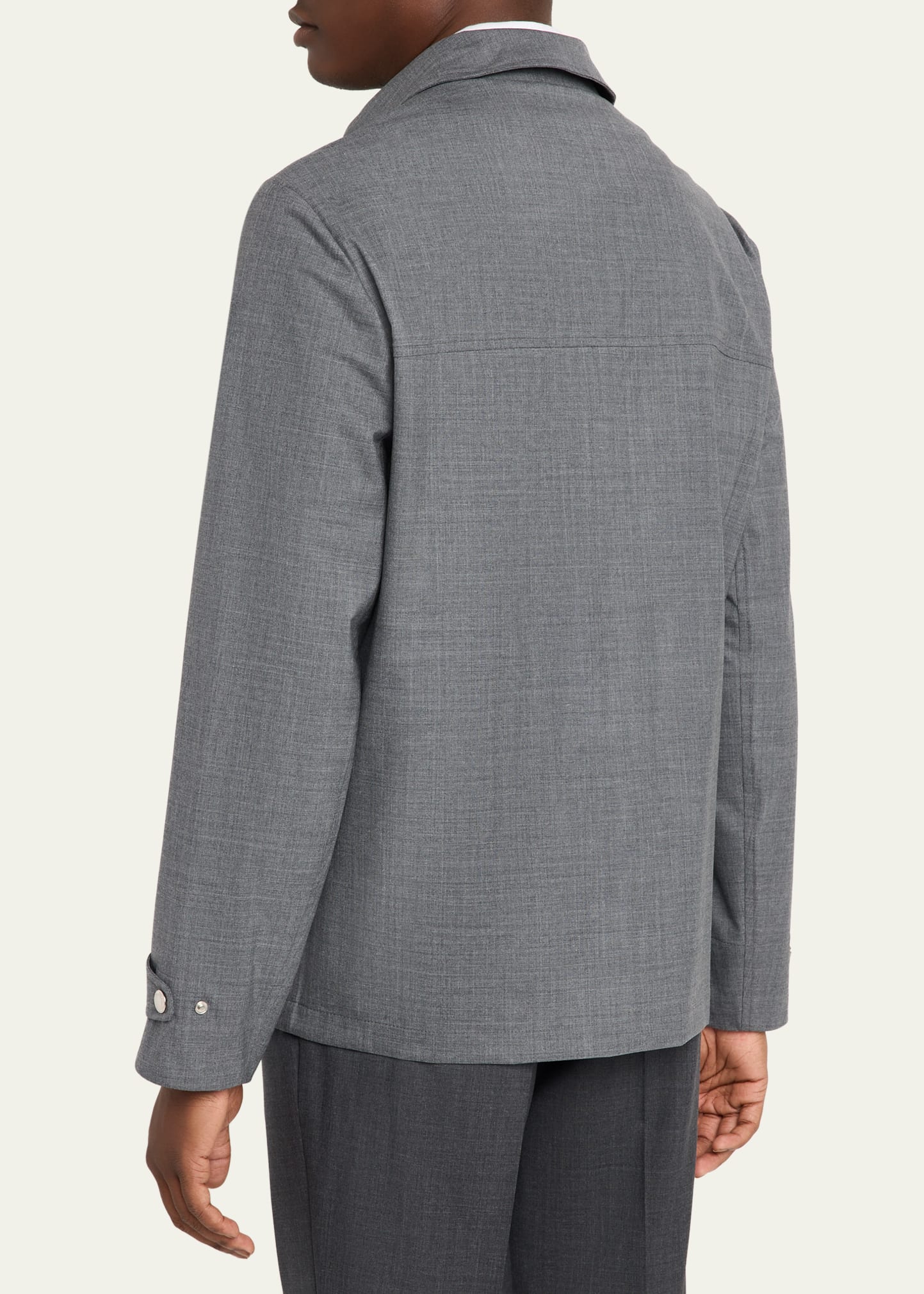Brunello Cucinelli Men's Water-Resistant Wool Shirt Jacket