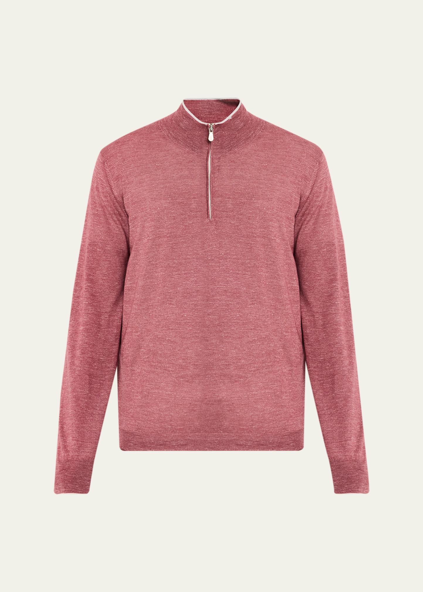Brunello Cucinelli Men's Cashmere Knit Quarter-Zip Sweater