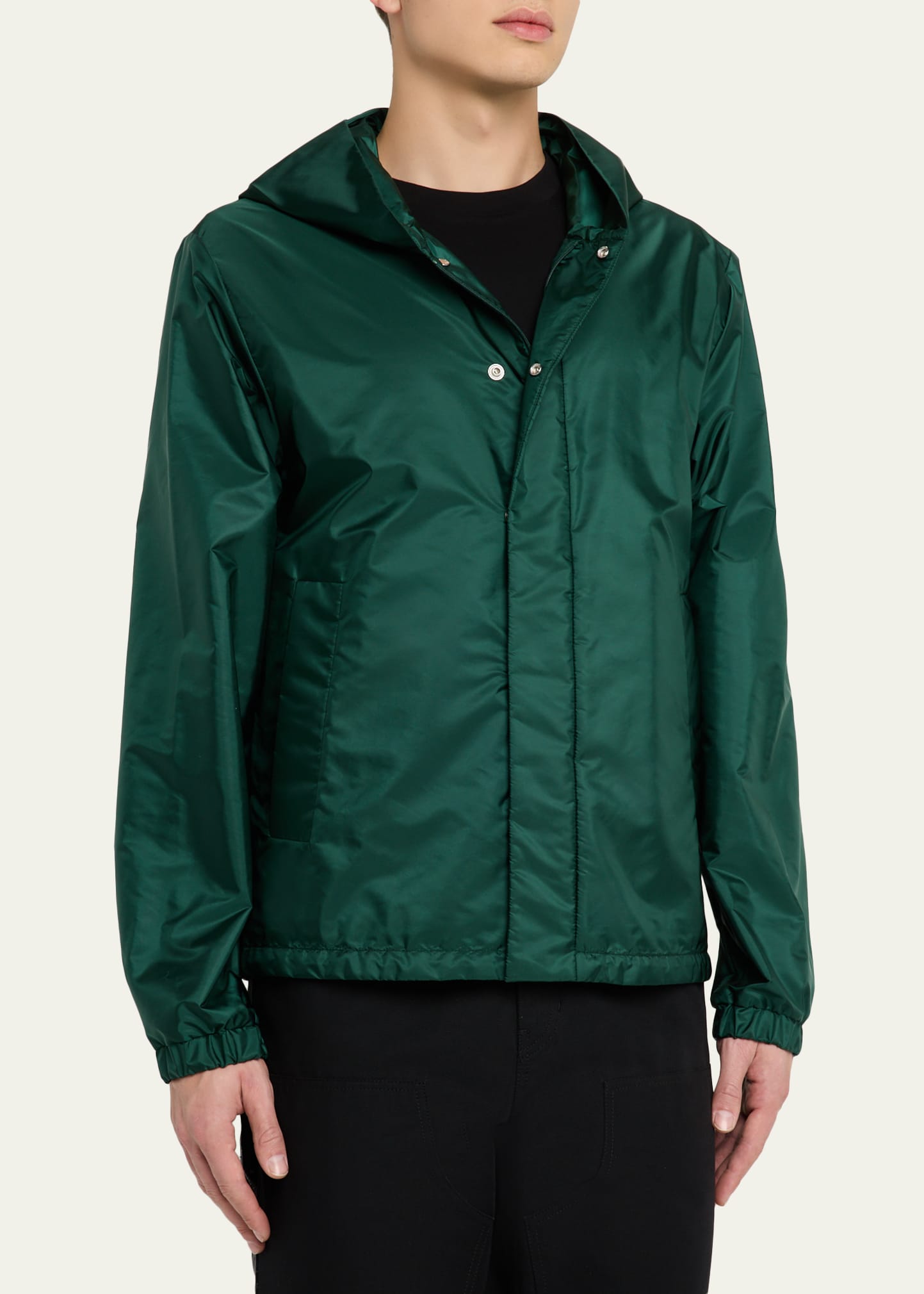 Moncler Men's Hooded Nylon Jacket - Bergdorf Goodman