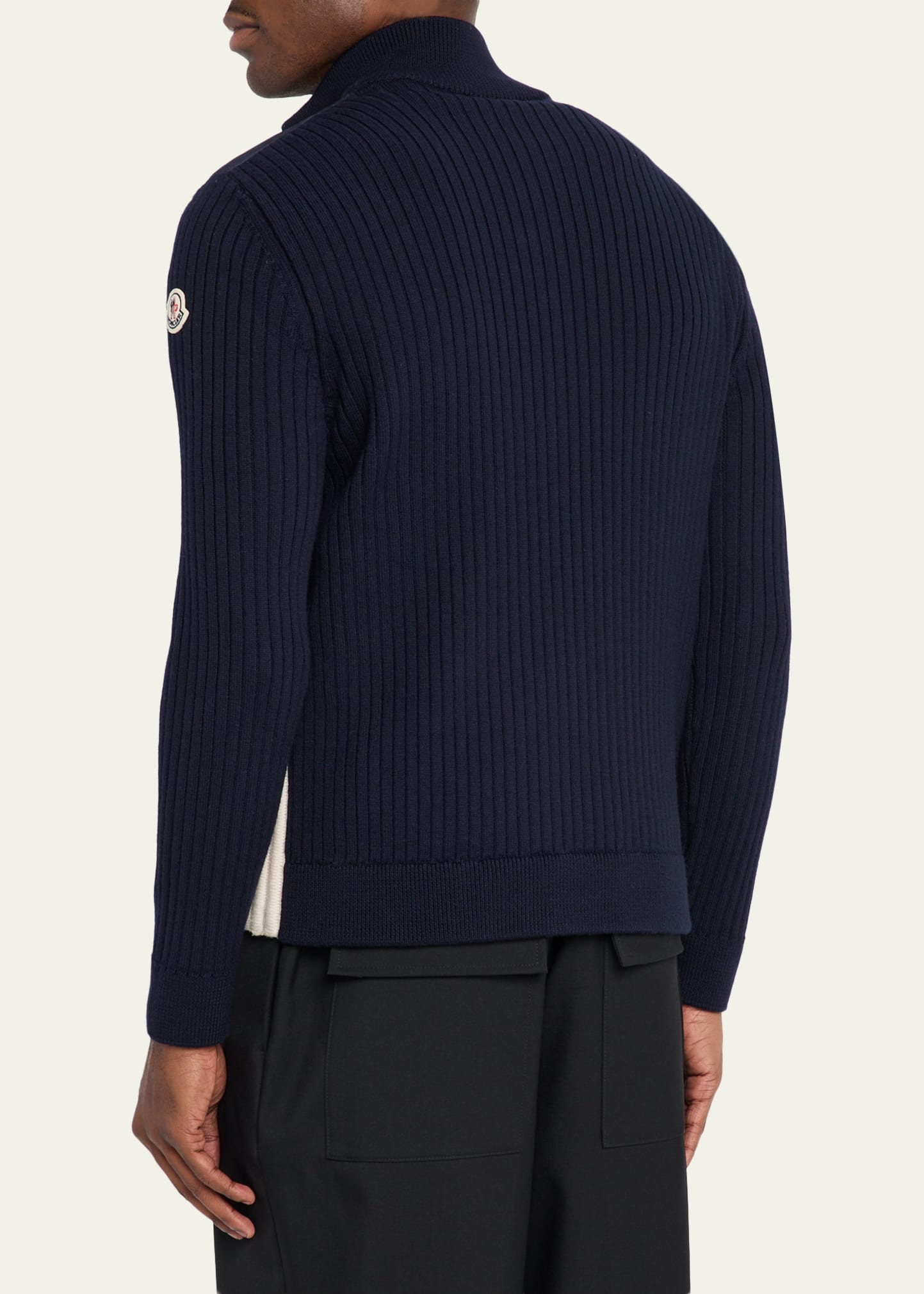 Moncler Men's Padded Wool Full-Zip Cardigan - Bergdorf Goodman