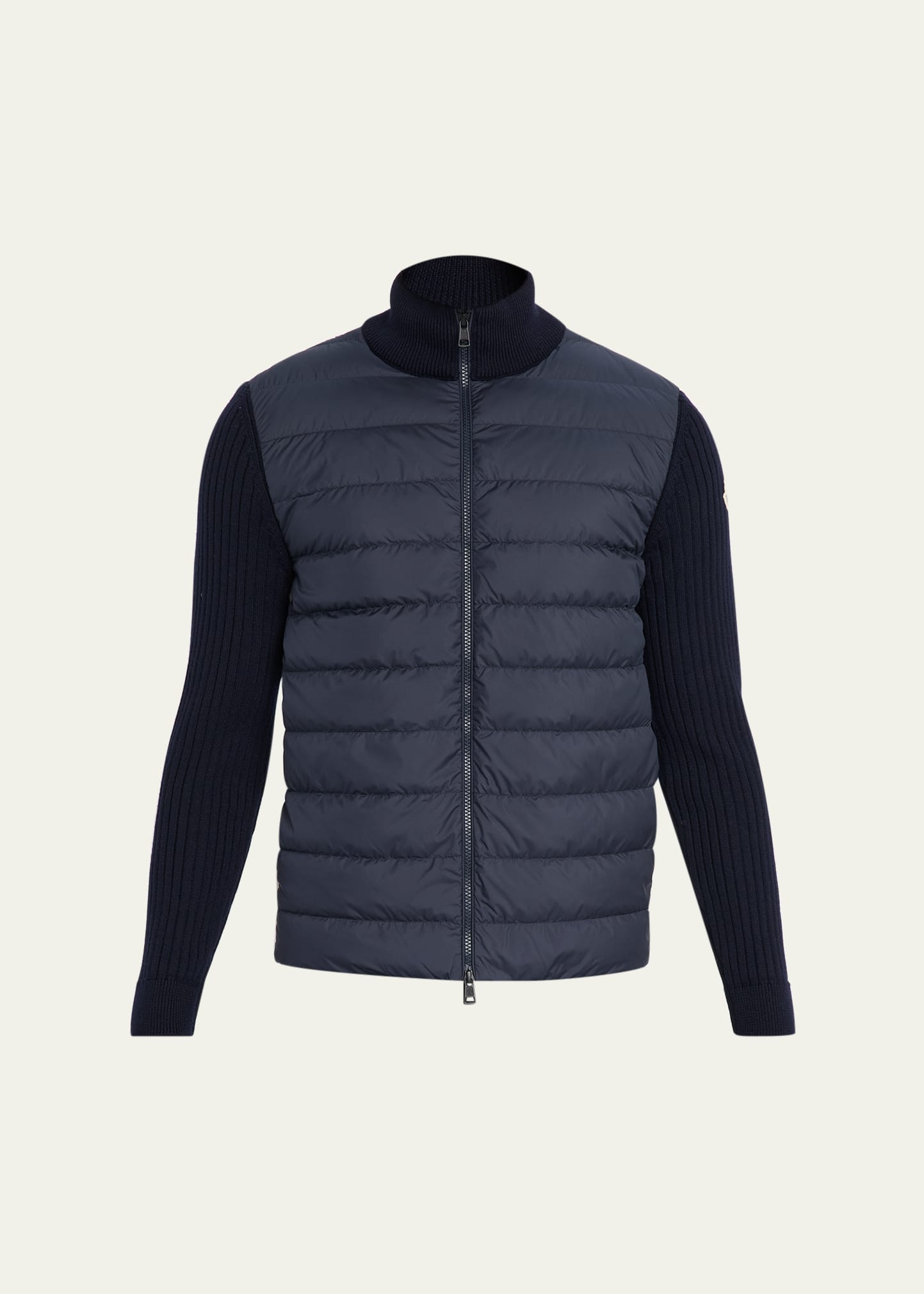 Moncler Men's Padded Wool Full-Zip Cardigan - Bergdorf Goodman