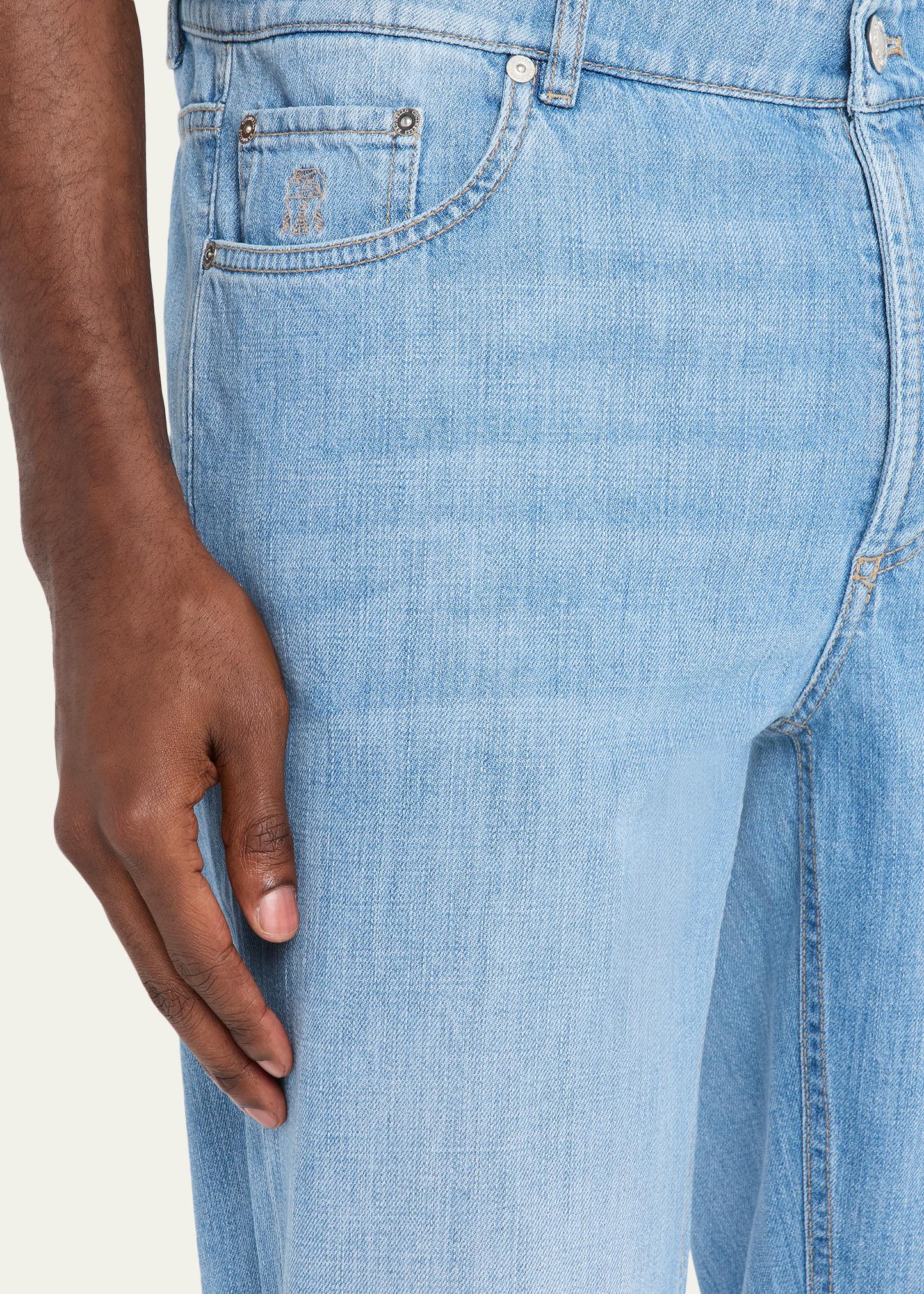 Brunello Cucinelli Men's Traditional Cuffed Jeans - Bergdorf Goodman