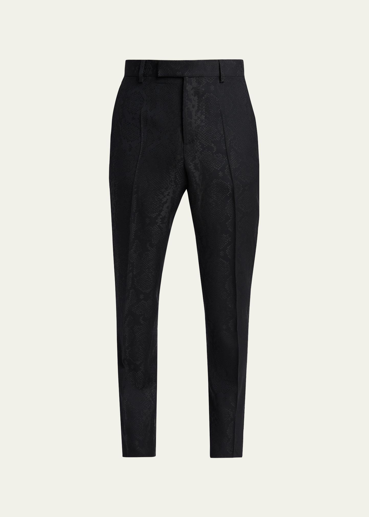 Versace Men's Python Jacquard Formal Pants