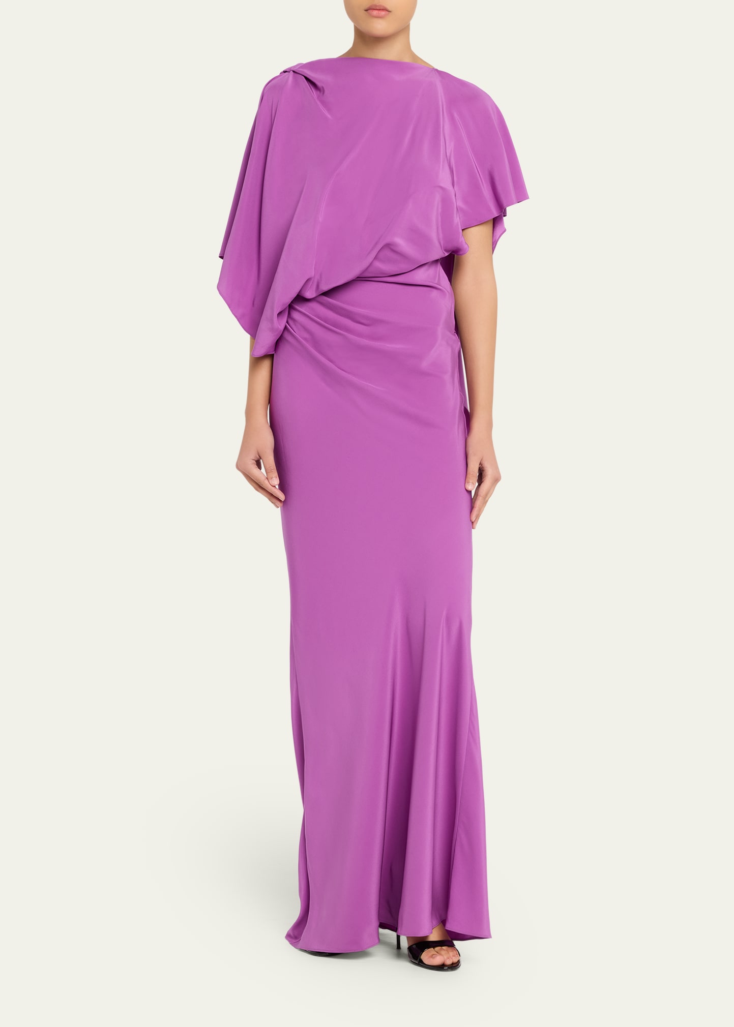 Christopher Esber Backless Draped Satin Dress - Bergdorf Goodman