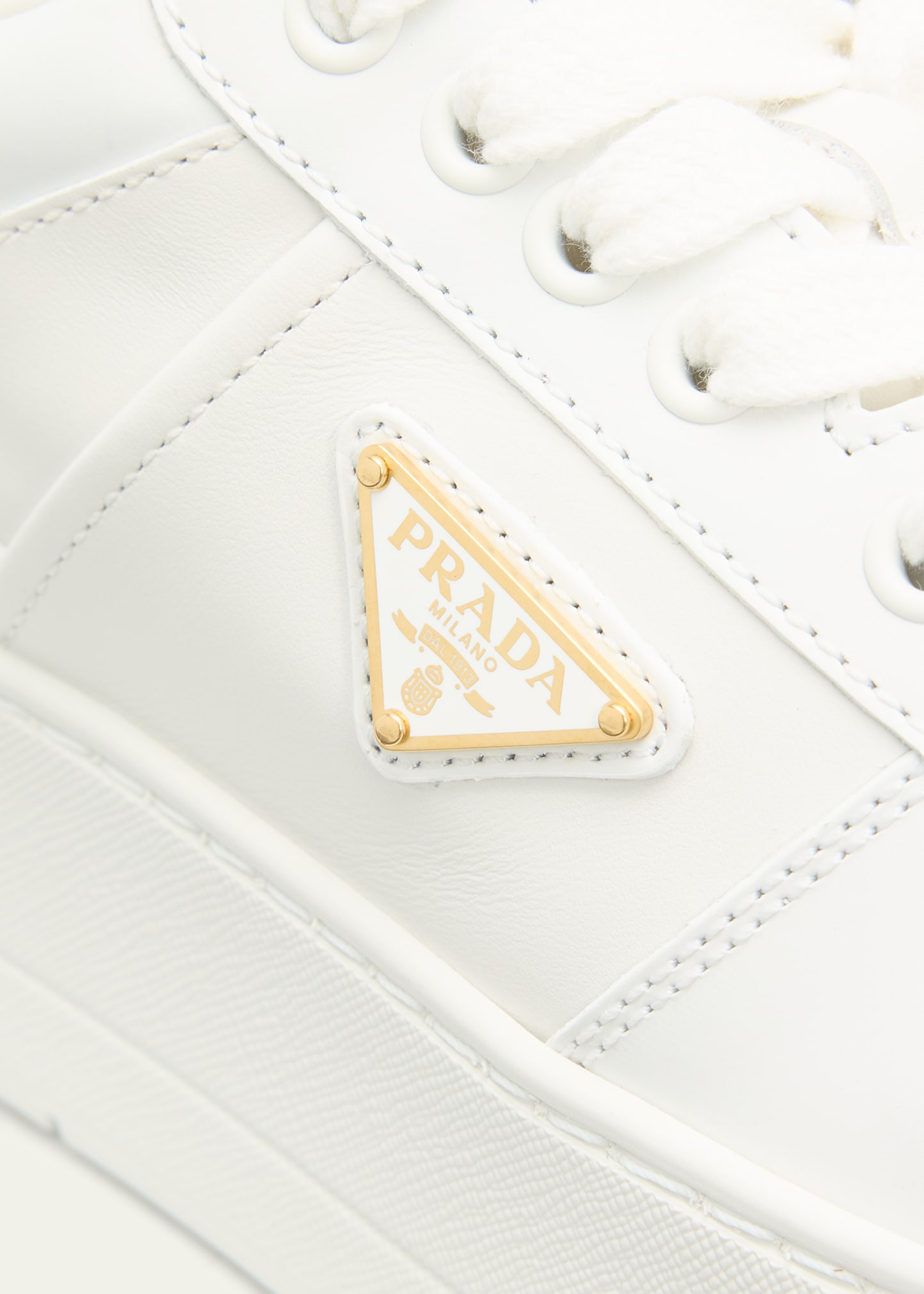Prada Downtown Platform Leather Sneakers - Bergdorf Goodman