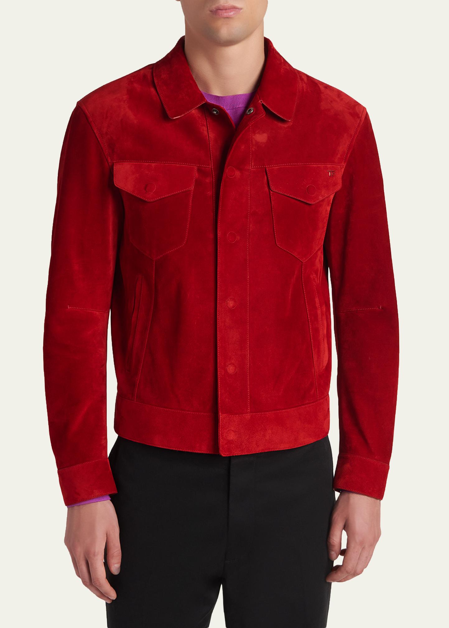 TOM FORD Men's Suede Snap-Front Western Jacket - Bergdorf Goodman