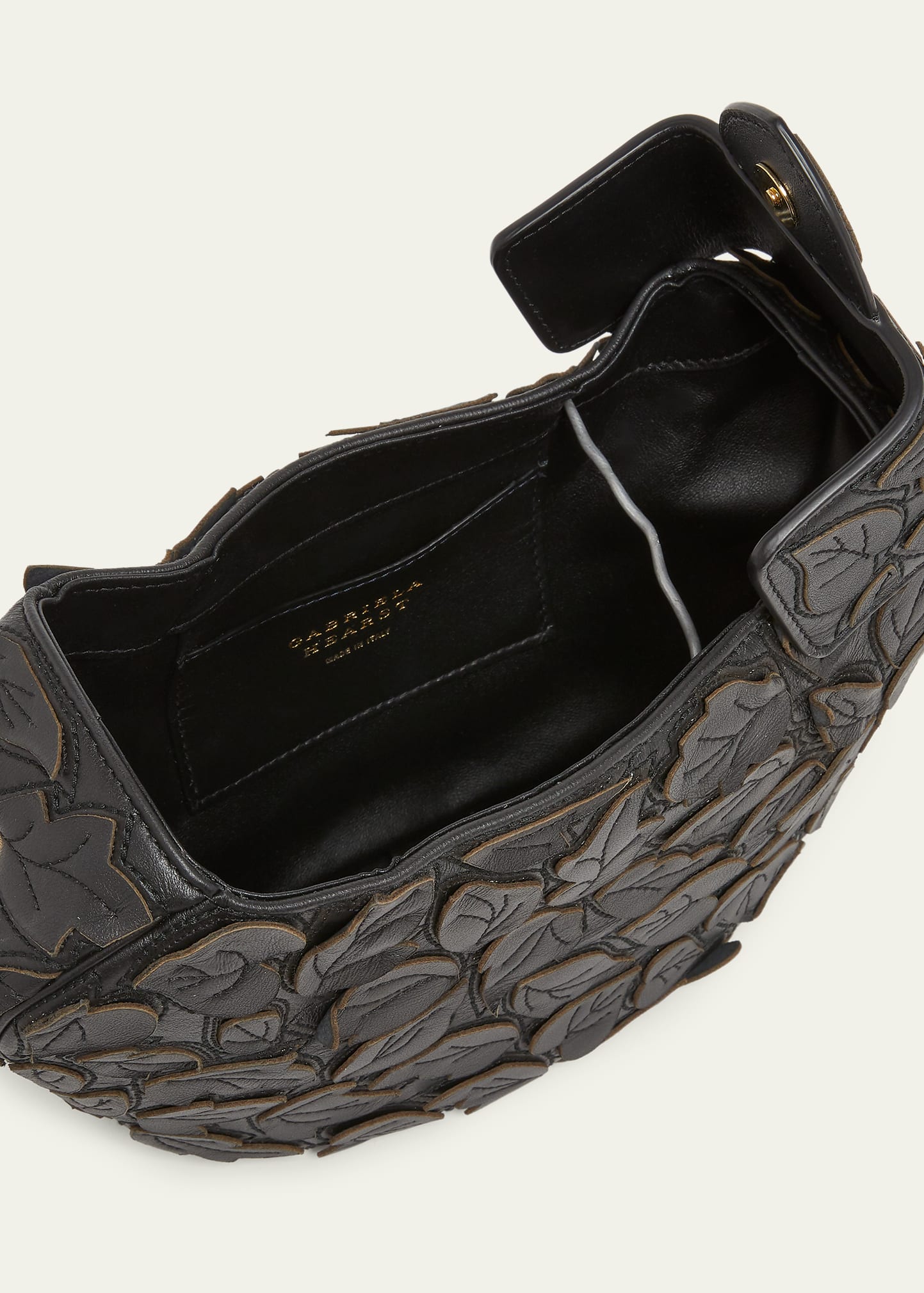 Gabriela Hearst Demi Leaf Applique Nappa Leather Clutch Bag