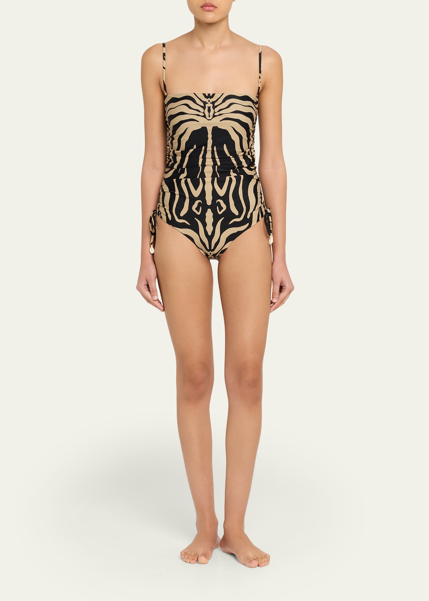 Johanna Ortiz Tarangire Animal-Print Ruched One-Piece Swimsuit