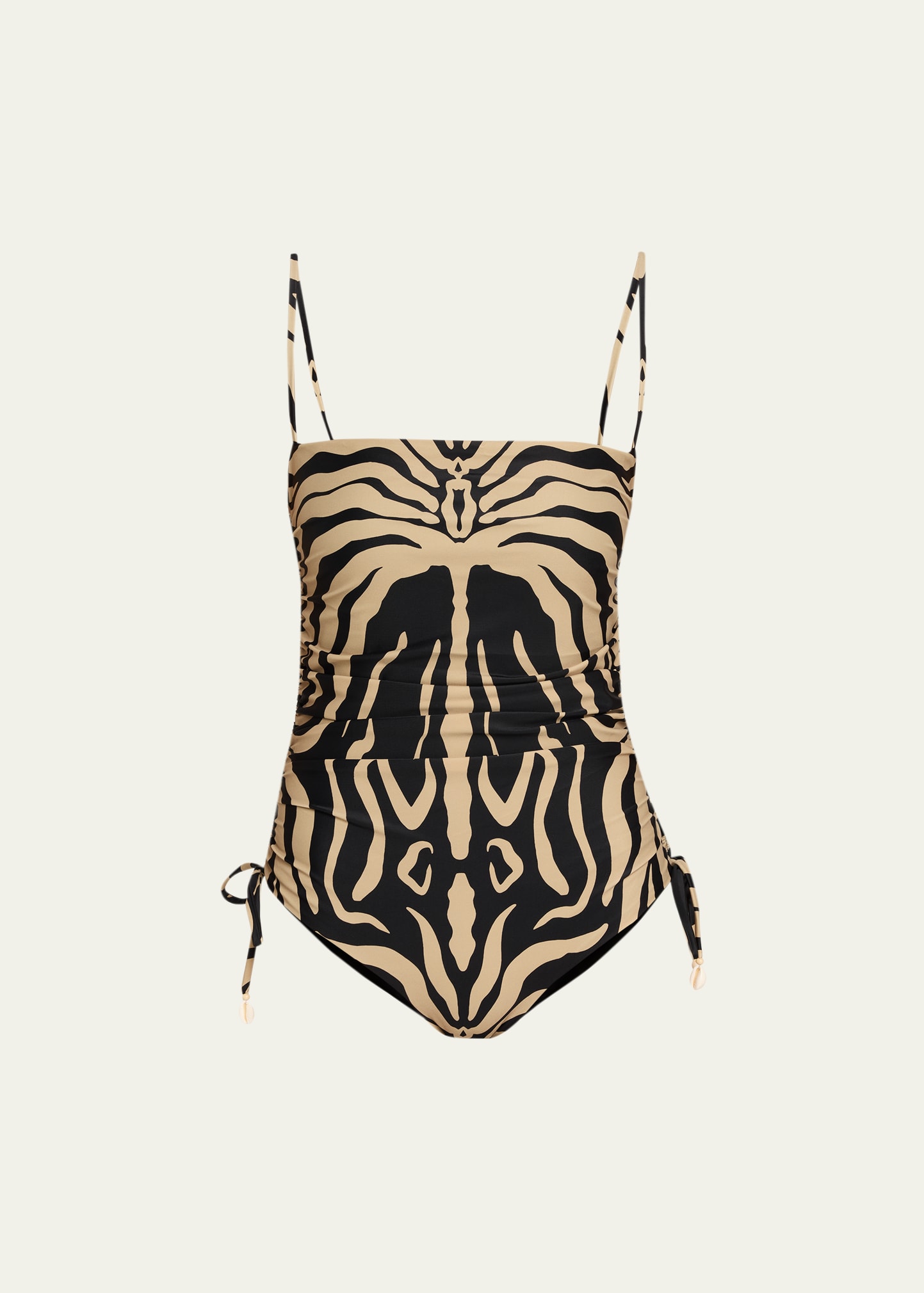 Johanna Ortiz Tarangire Animal-Print Ruched One-Piece Swimsuit