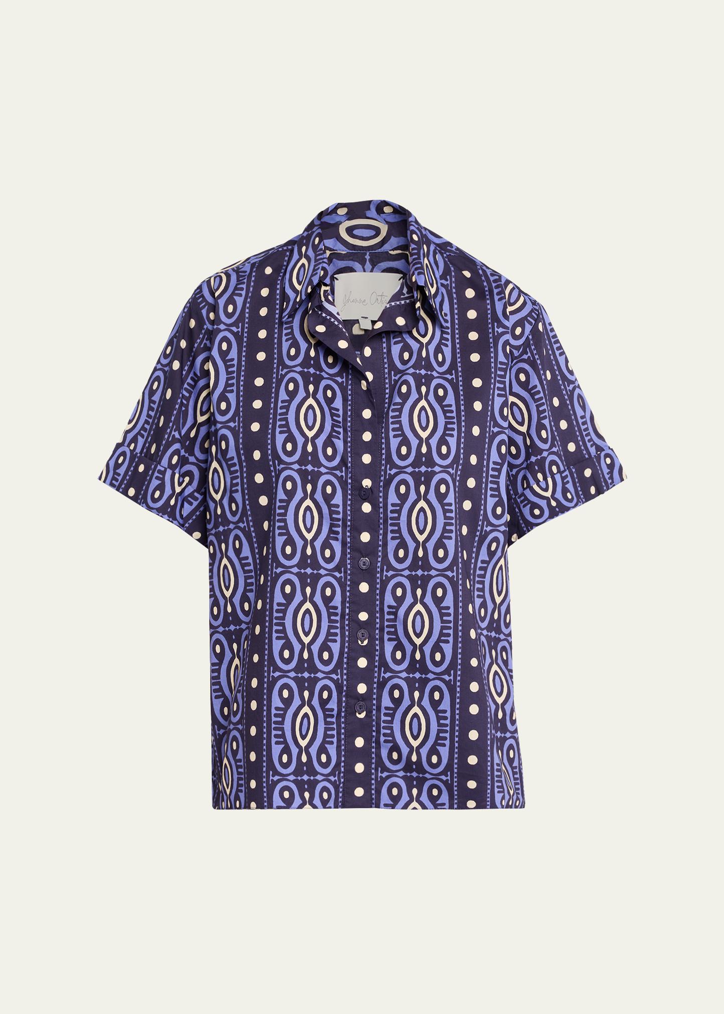 Johanna Ortiz Salty Promises Short-Sleeve Button-Down Shirt