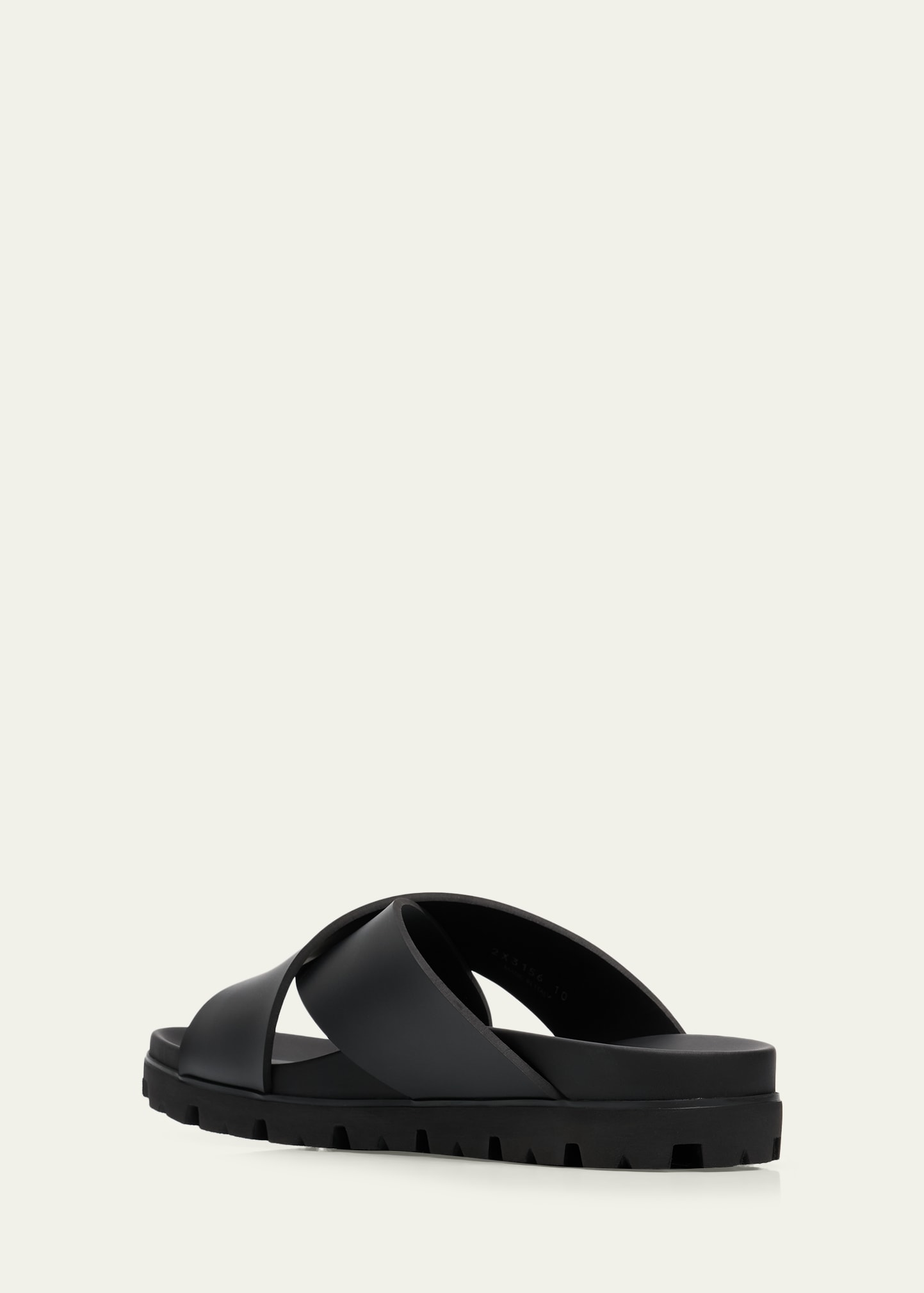 Prada Men's Soft Cage Criss-Cross Rubber Slide Sandals - Bergdorf