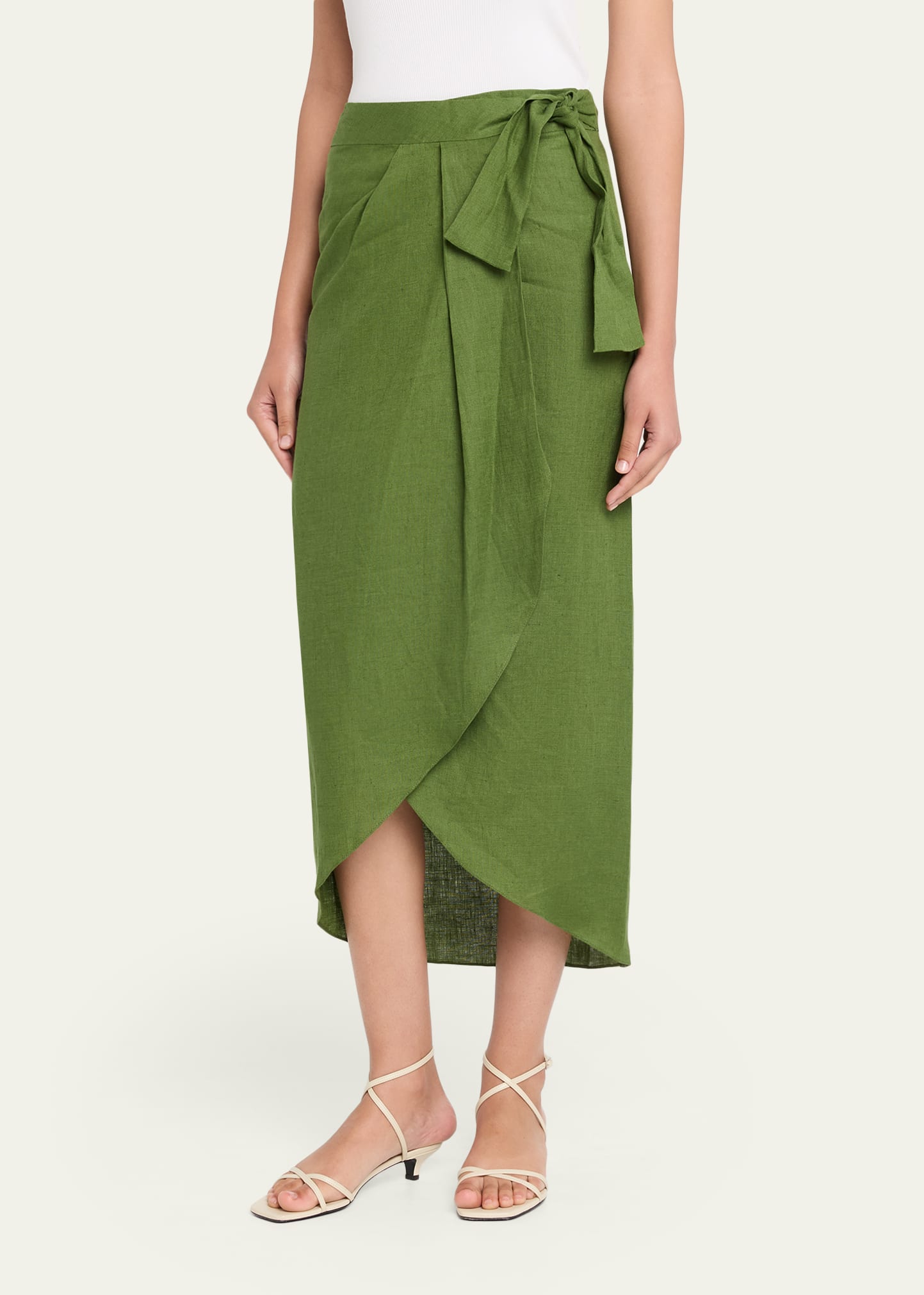 Johanna Ortiz Safari Linen Midi Wrap Skirt - Bergdorf Goodman