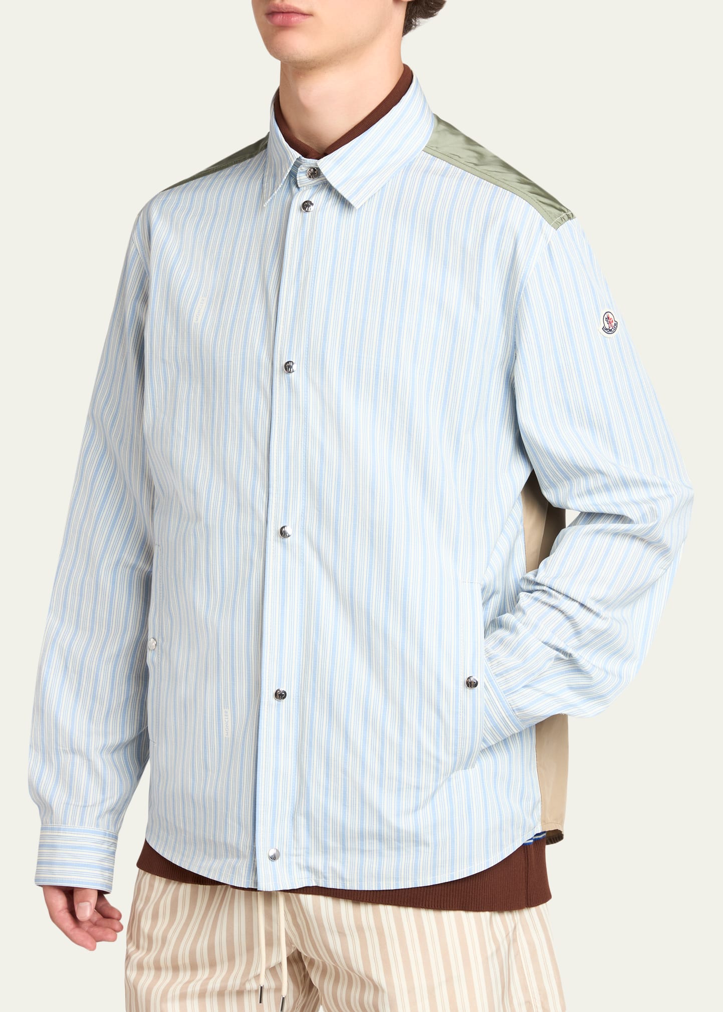 Moncler Men's Mixed-Media Shirt Jacket - Bergdorf Goodman