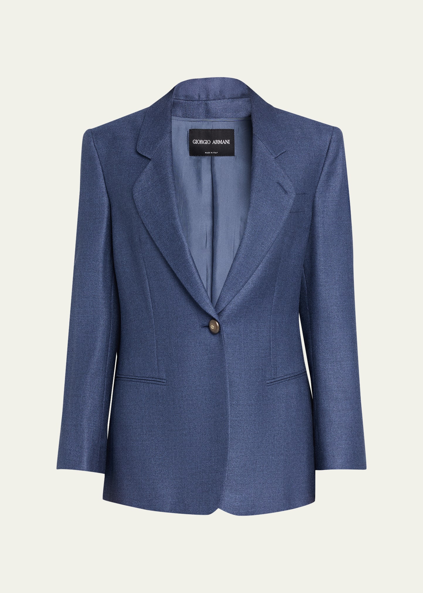 Giorgio Armani Single-Breasted Silk Blazer Jacket - Bergdorf Goodman