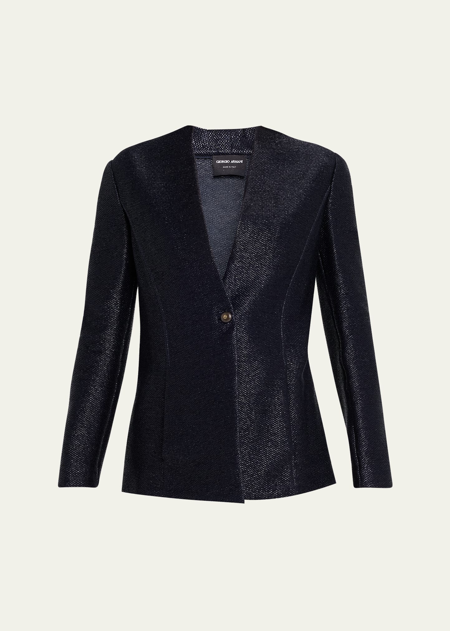 Giorgio Armani Metallic Raffia Single-Breasted Jacket - Bergdorf