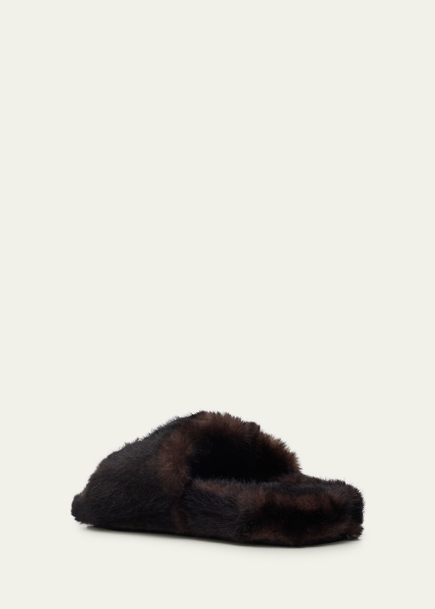 BALENCIAGA ファー　ボア　サンダル　41 Balenciaga Embellished Bow Faux Fur Slide Sandals - Bergdorf Goodman