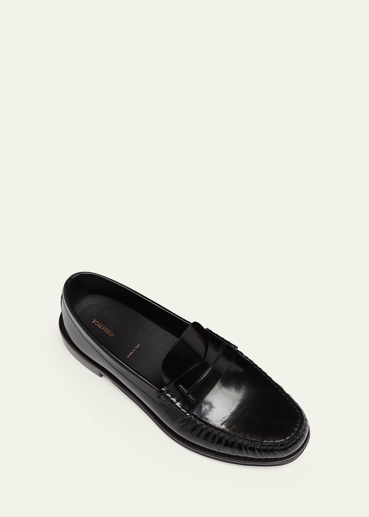 TOM FORD LEATHER PENNY LOAFER SLPIPPER DRESS SHOES 9 BLACK  $1800 MOCCASIN TOM FORD Men main image 3