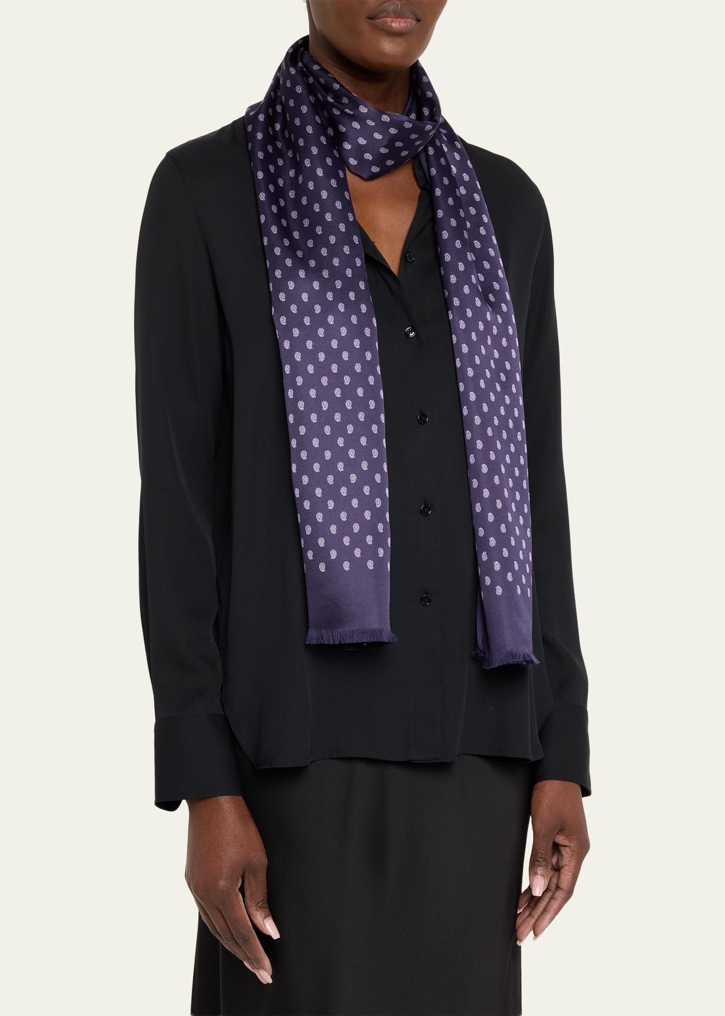TOM FORD Men's Micro Paisley-Print Mulberry Silk Scarf - Bergdorf