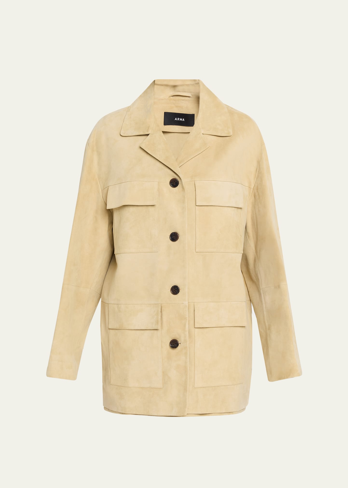 Arma Sendy Button-Down Suede Jacket - Bergdorf Goodman