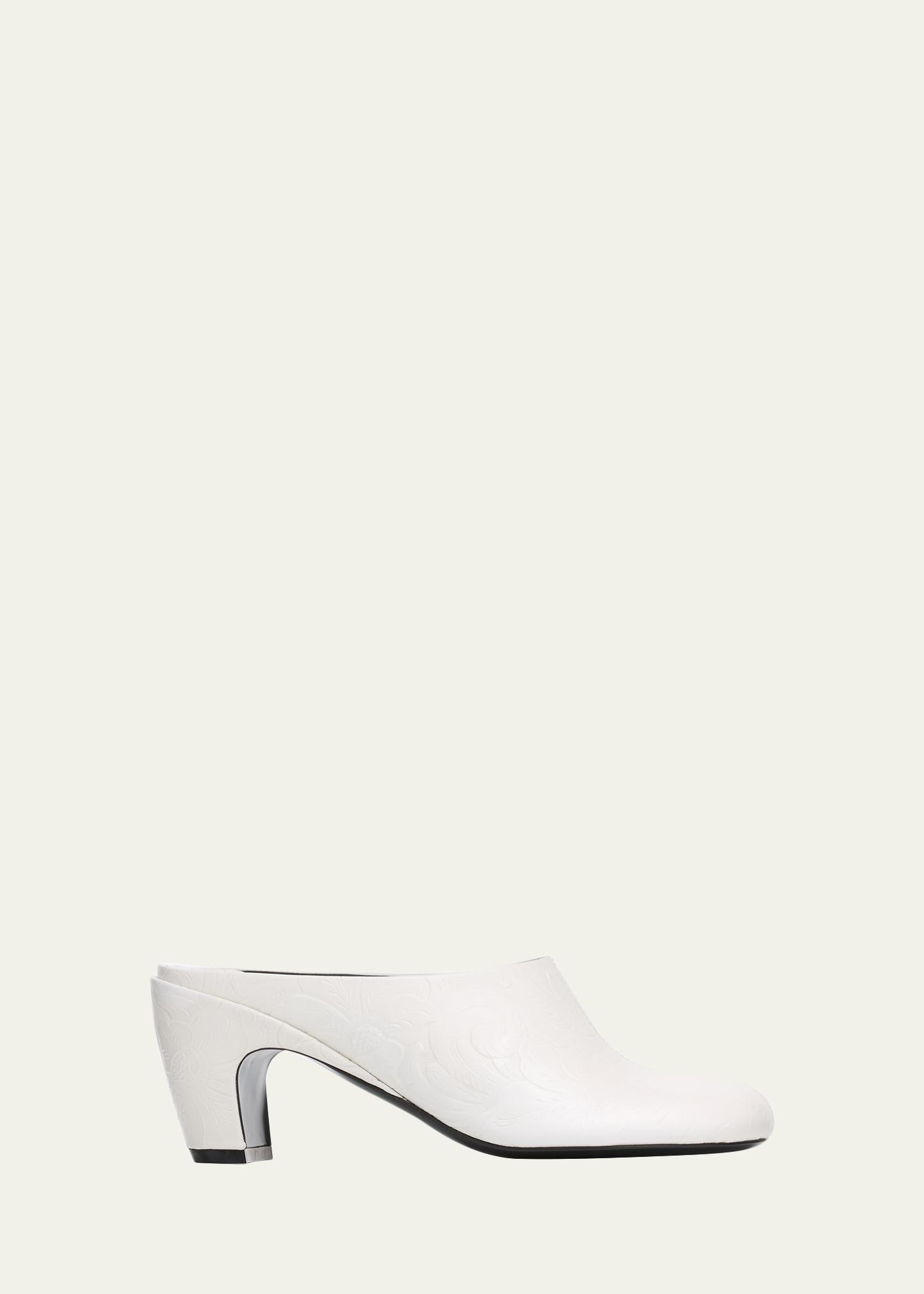 Dries Van Noten 75mm Floral Debossed Leather Mules - Bergdorf Goodman