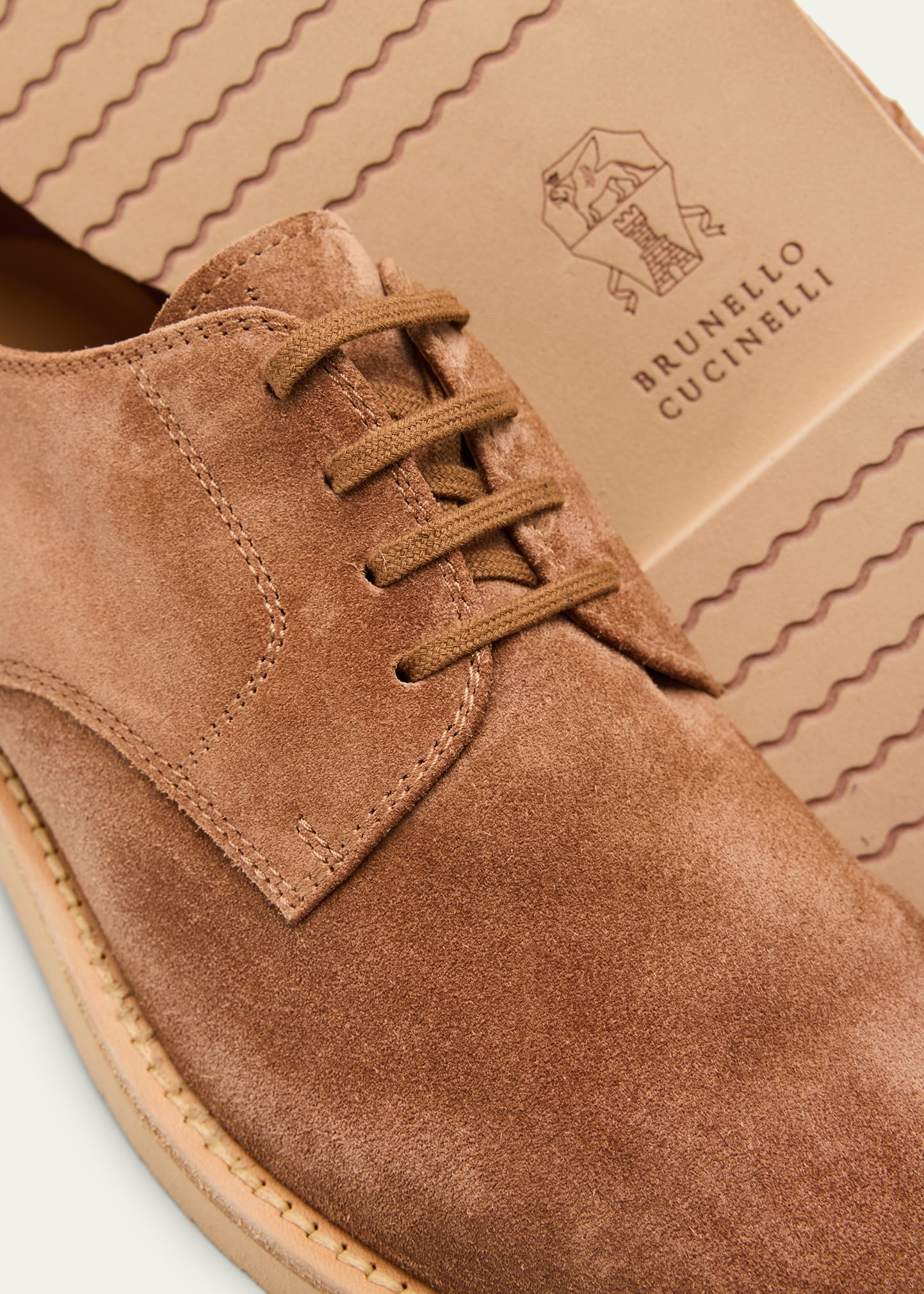 Brunello Cucinelli Men's Suede Tonal-Sole Derby Shoes - Bergdorf