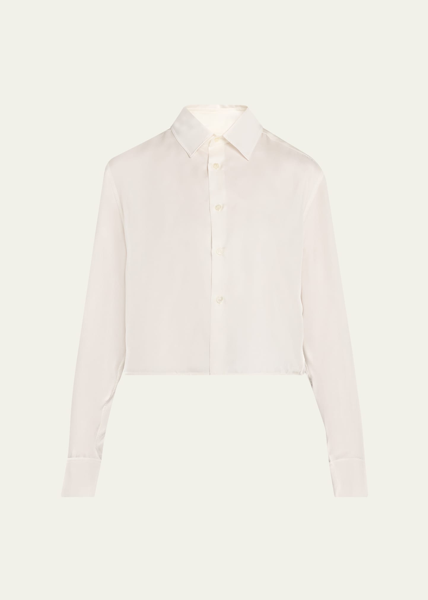 jw anderson シャツ JW Anderson Silk Twill Crop Button-Down Shirt - Bergdorf Goodman