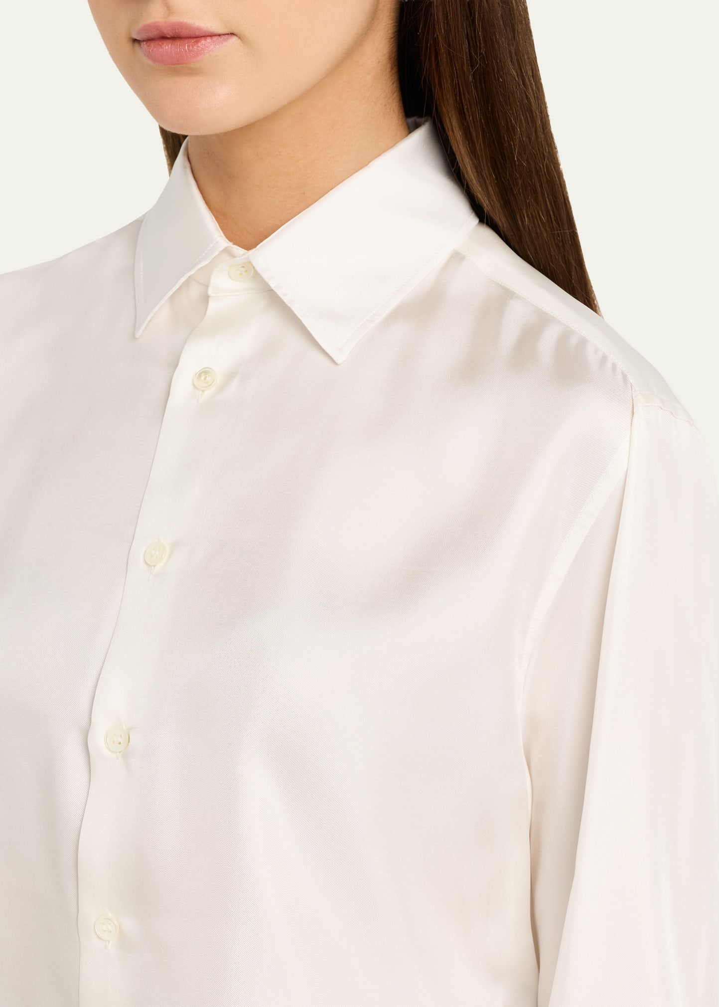 jw anderson シャツ JW Anderson Silk Twill Crop Button-Down Shirt - Bergdorf Goodman